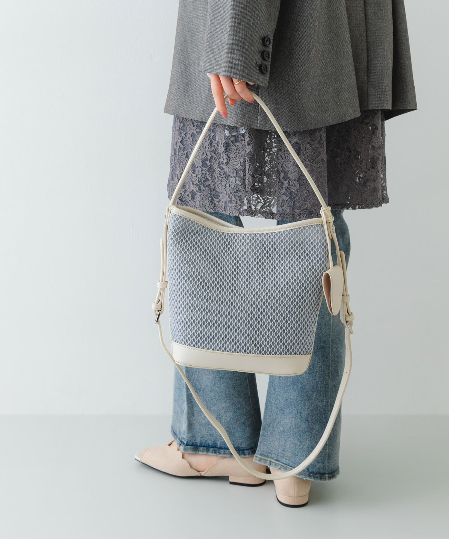 グラスホルダーセットメッシュ2WAYバッグ GRAY One