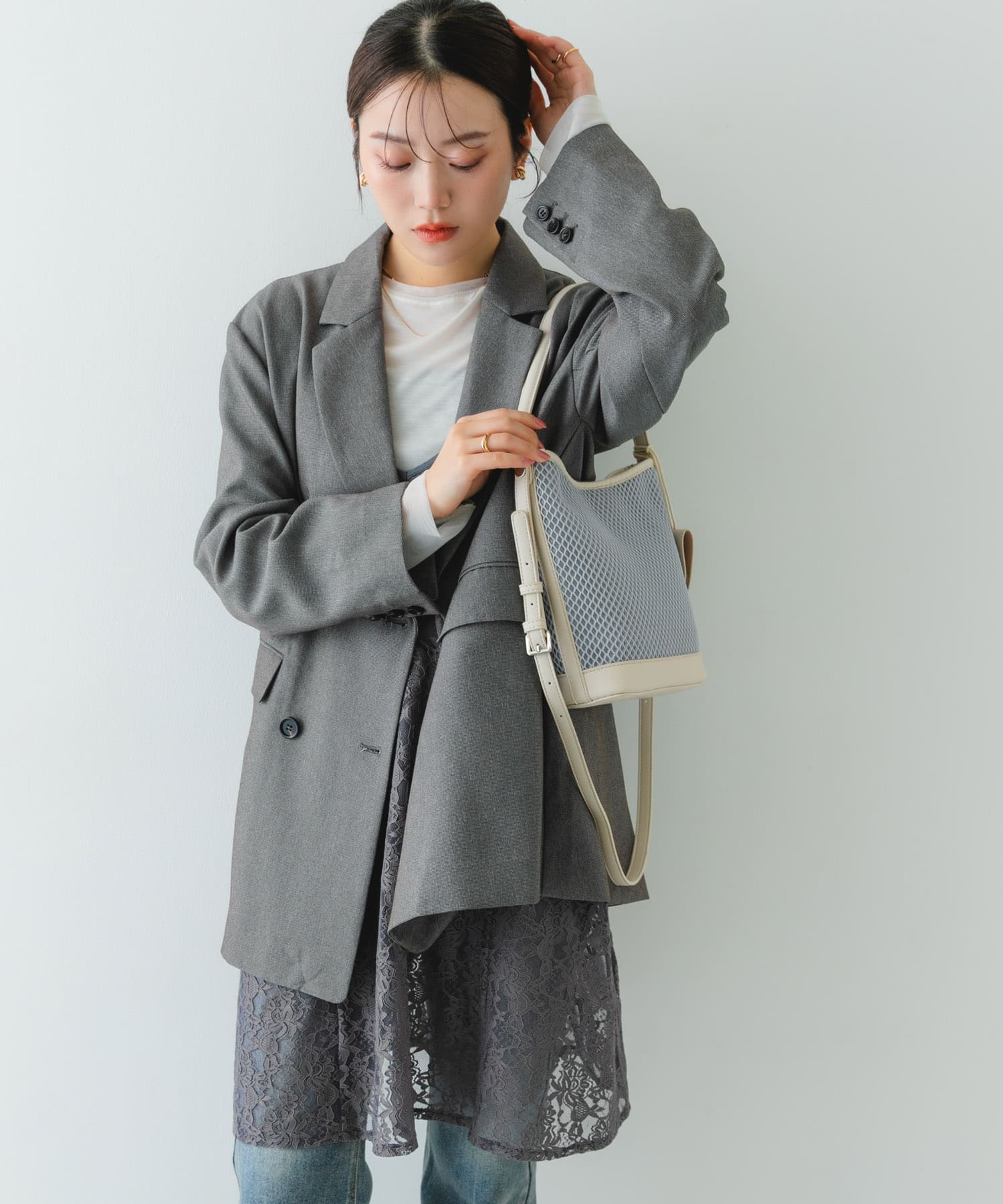 グラスホルダーセットメッシュ2WAYバッグ GRAY One