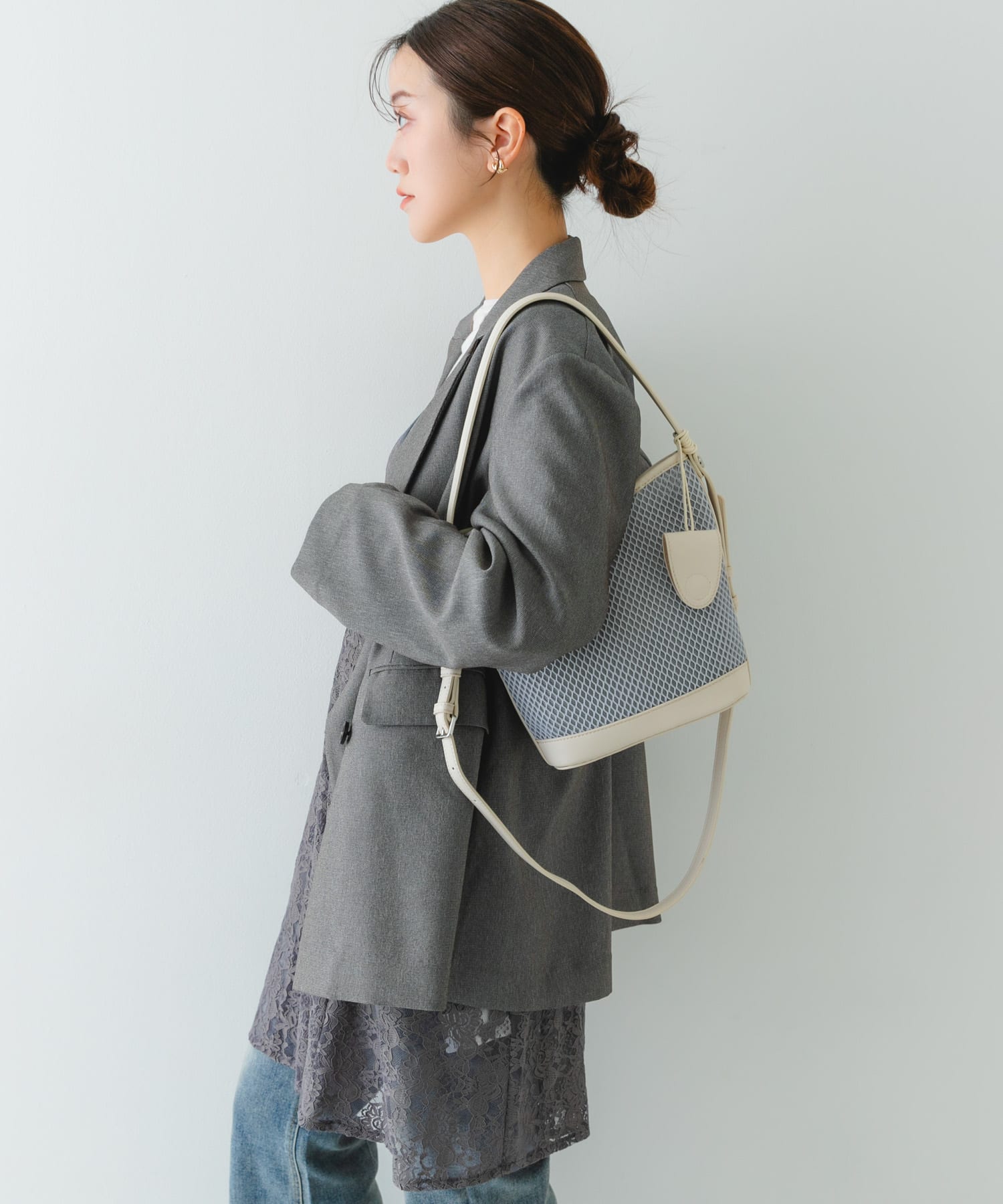 グラスホルダーセットメッシュ2WAYバッグ GRAY One