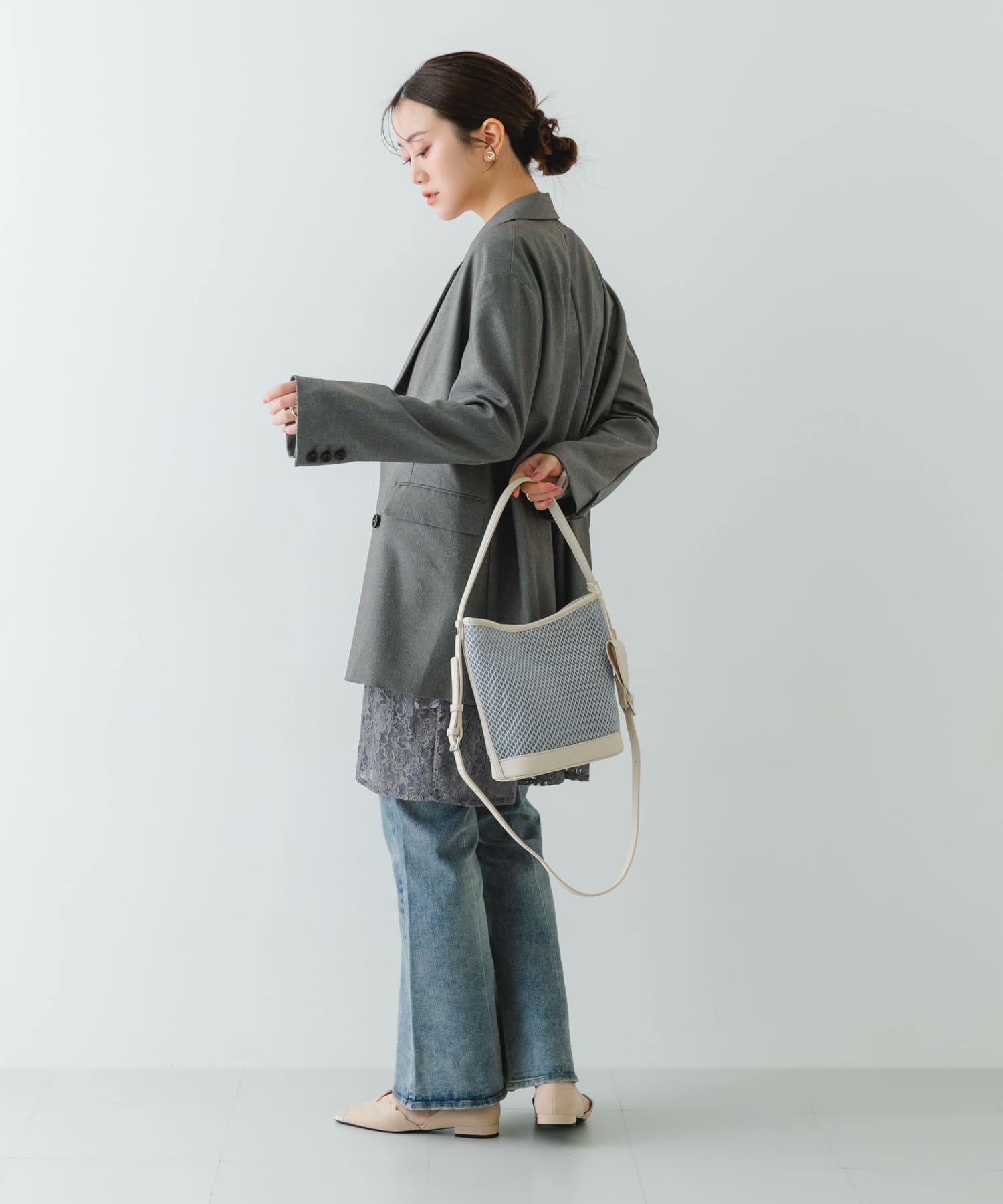 グラスホルダーセットメッシュ2WAYバッグ GRAY One