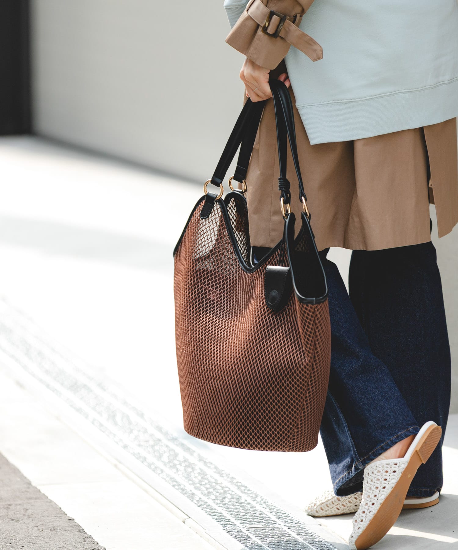 グラスホルダーセットメッシュトートバッグ DARK BROWN One