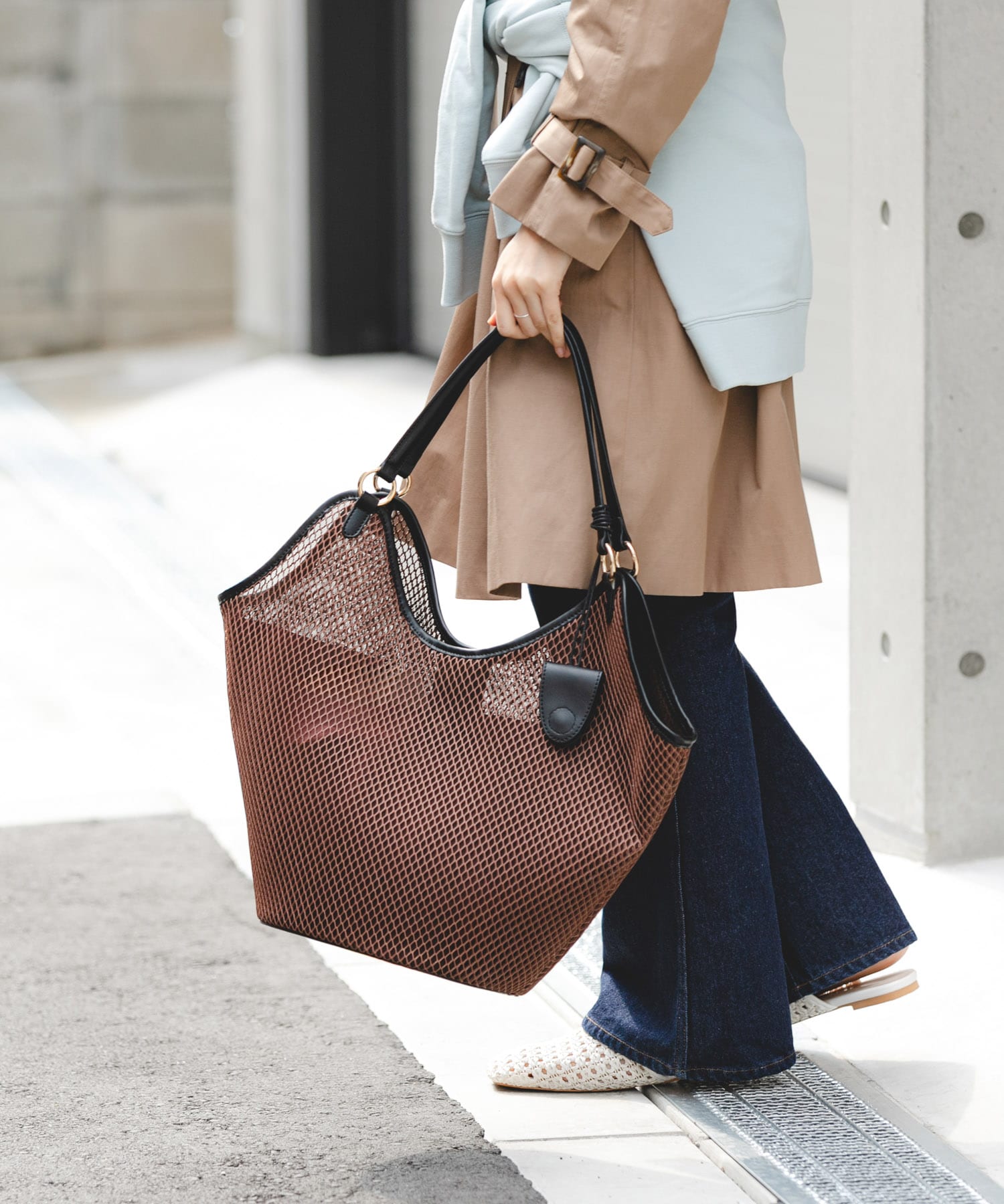 グラスホルダーセットメッシュトートバッグ DARK BROWN One