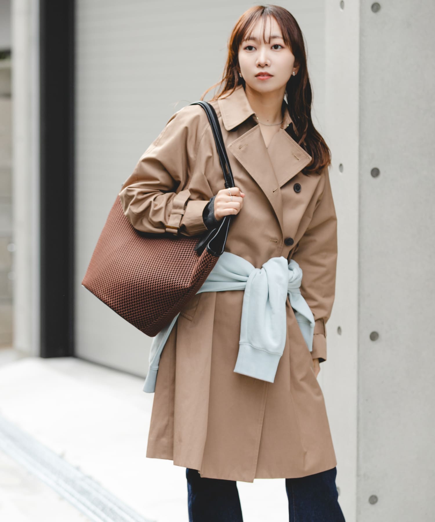 グラスホルダーセットメッシュトートバッグ DARK BROWN One