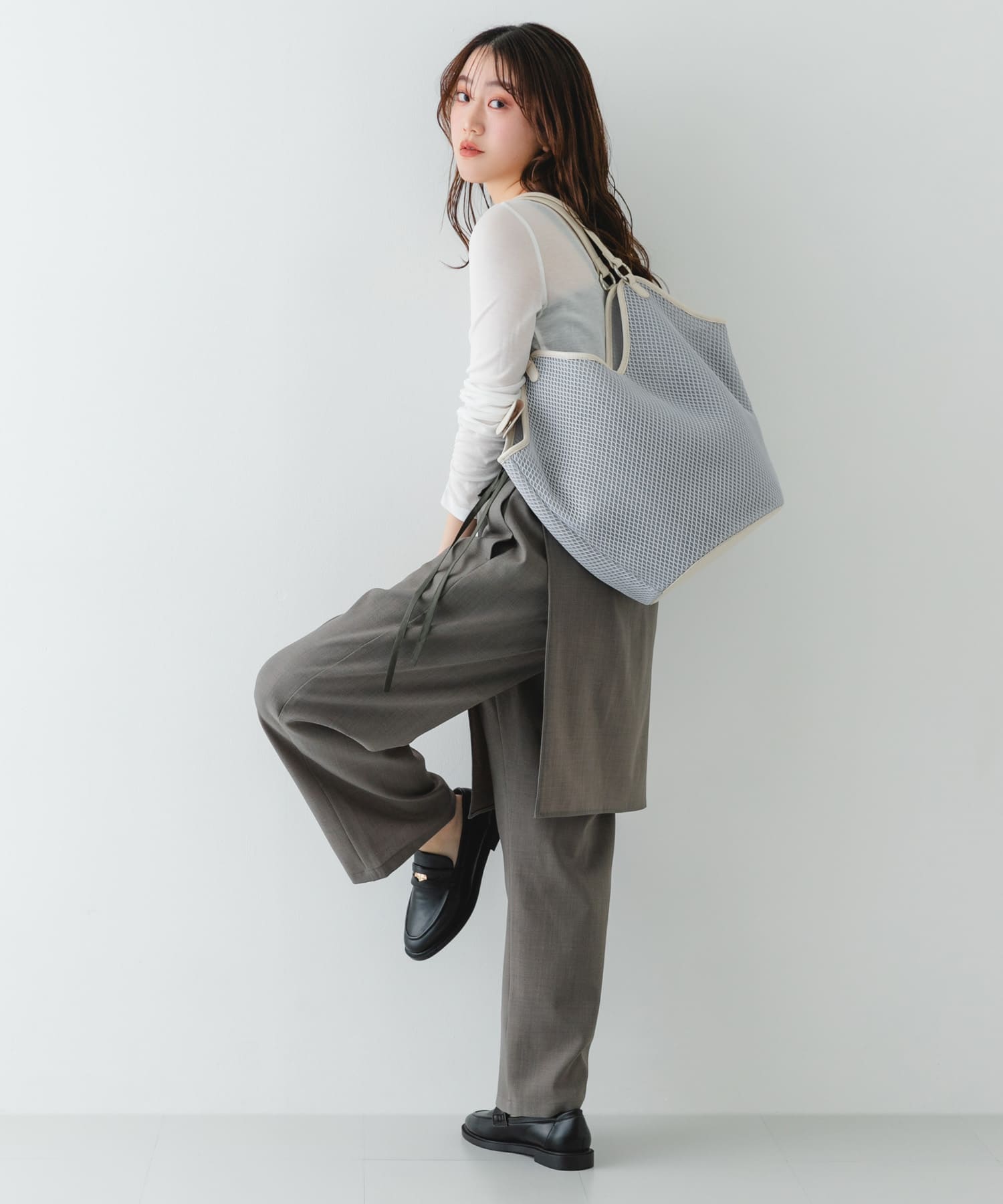 グラスホルダーセットメッシュトートバッグ GRAY One