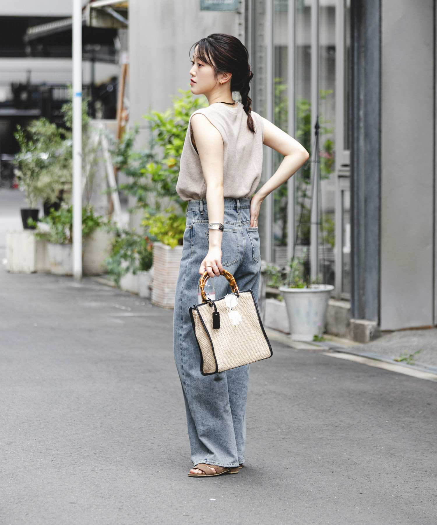 バンブー雑材バッグ BEGxBLK One