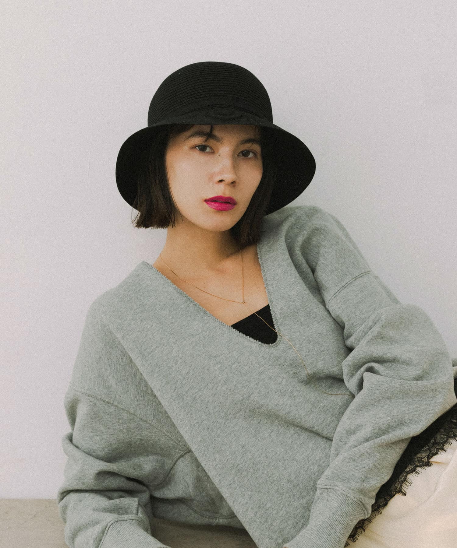 洗えるたためるバケットハット BLACK Free