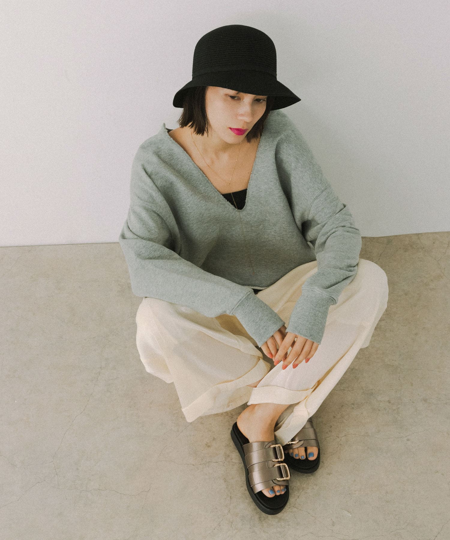 洗えるたためるバケットハット BLACK Free