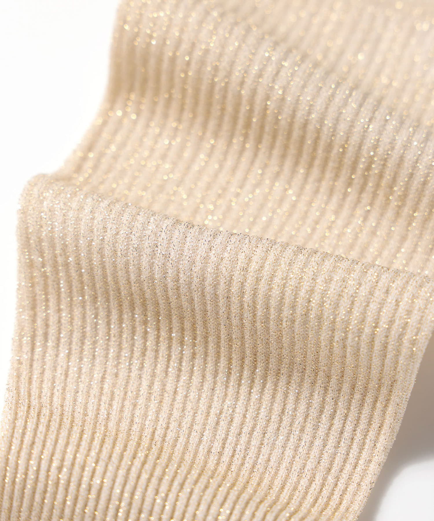 『着圧』MAEE　コンプレッショングリッターリブソックス ゴールド -