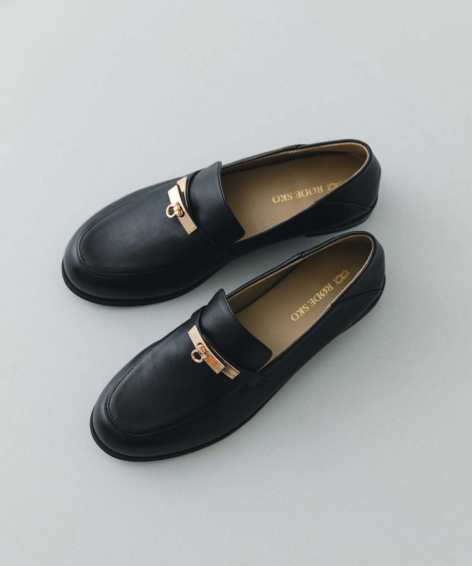 レザーベルトローファー BLACK 22.5