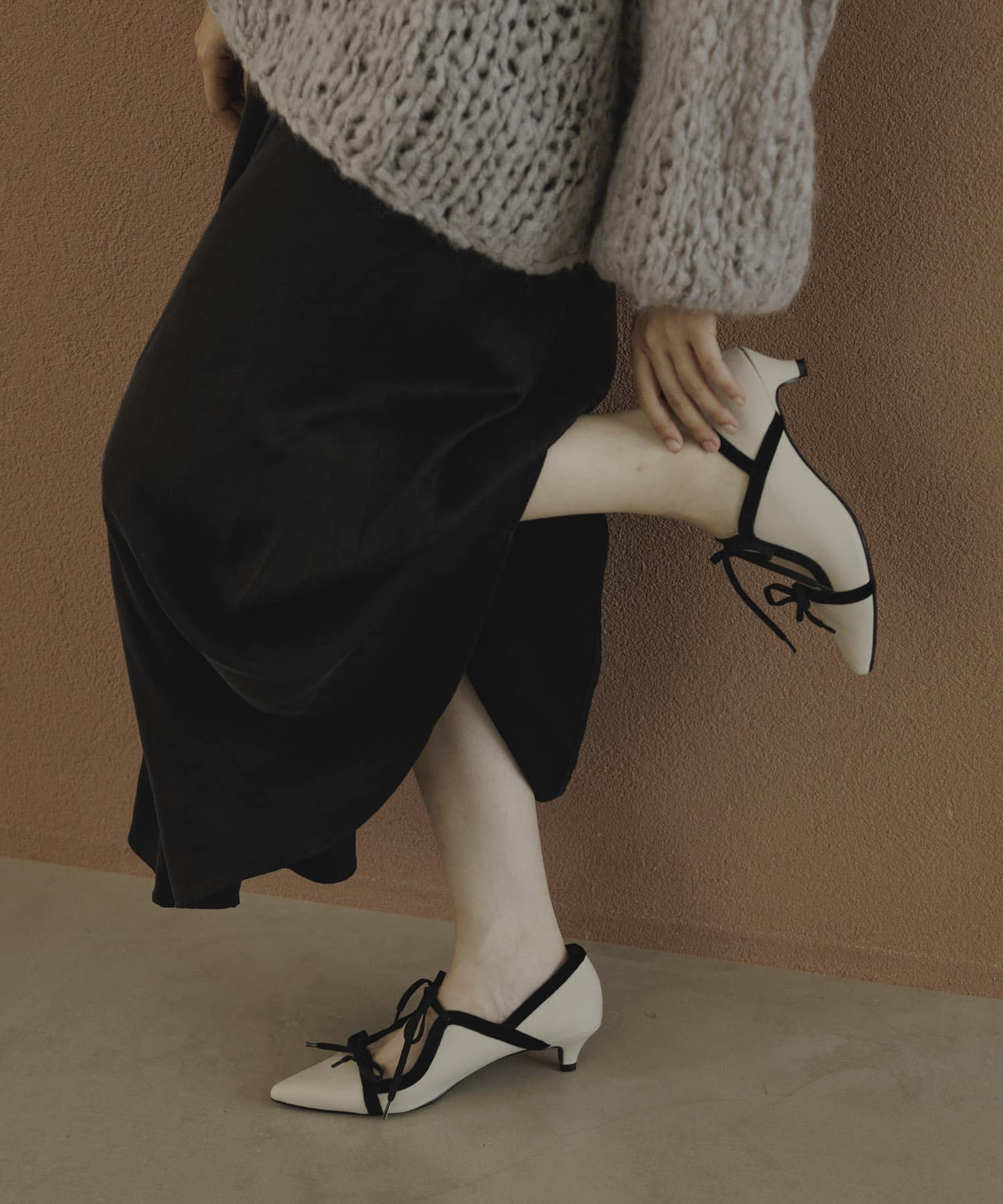 『MADE IN JAPAN』 4センチダブルリボンパンプス OFF 22.5