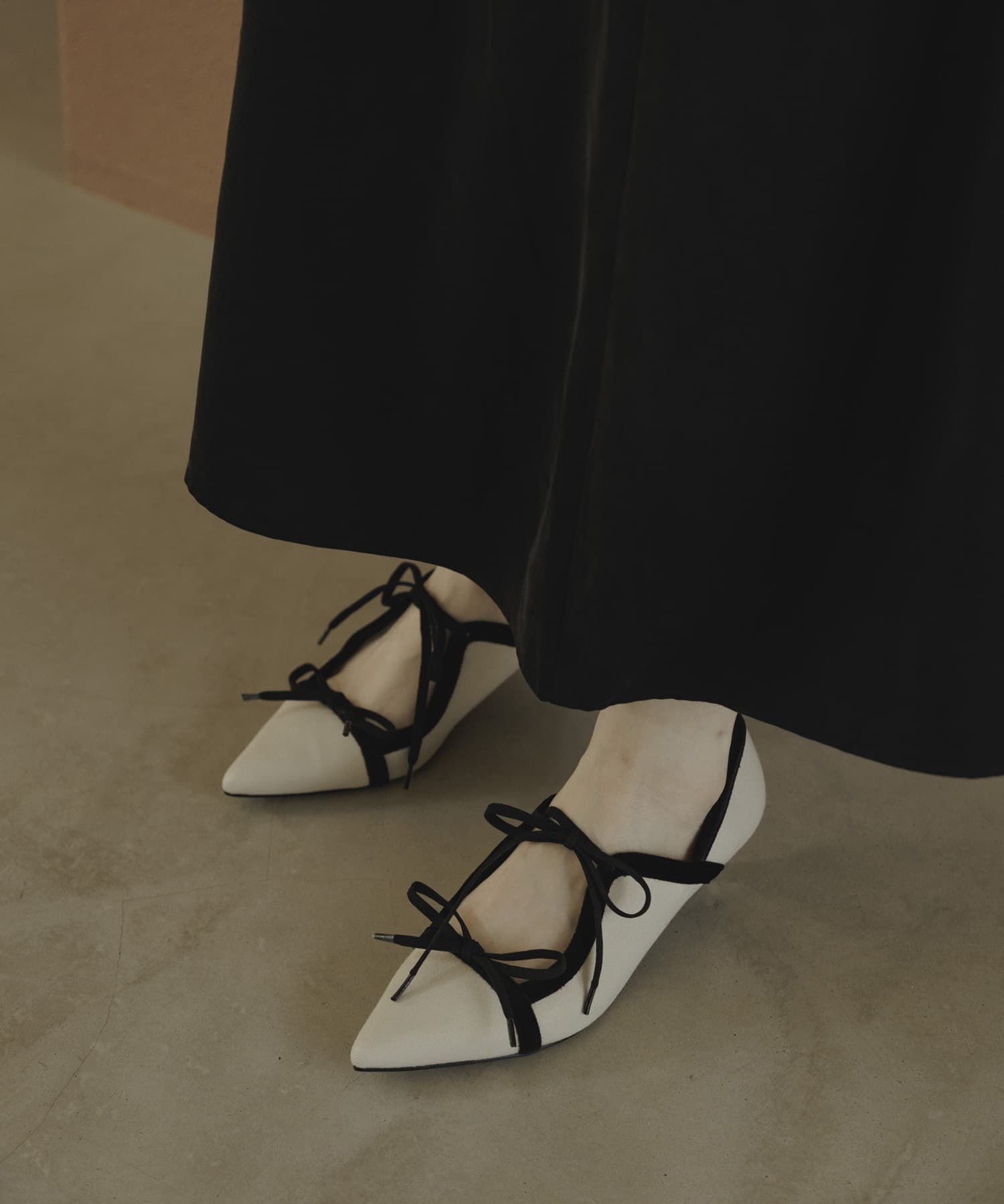『MADE IN JAPAN』 4センチダブルリボンパンプス OFF 22.5