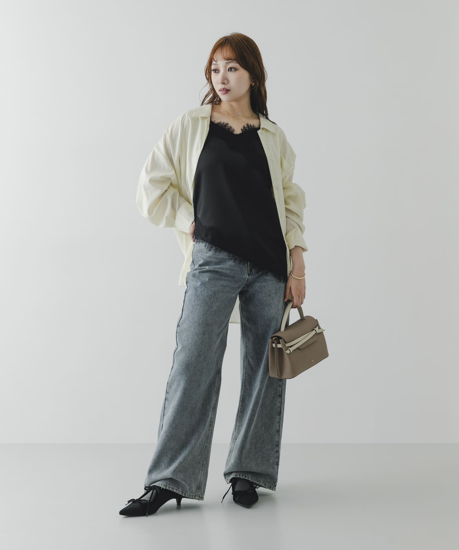 『MADE IN JAPAN』 4センチダブルリボンパンプス BLACK 22.5
