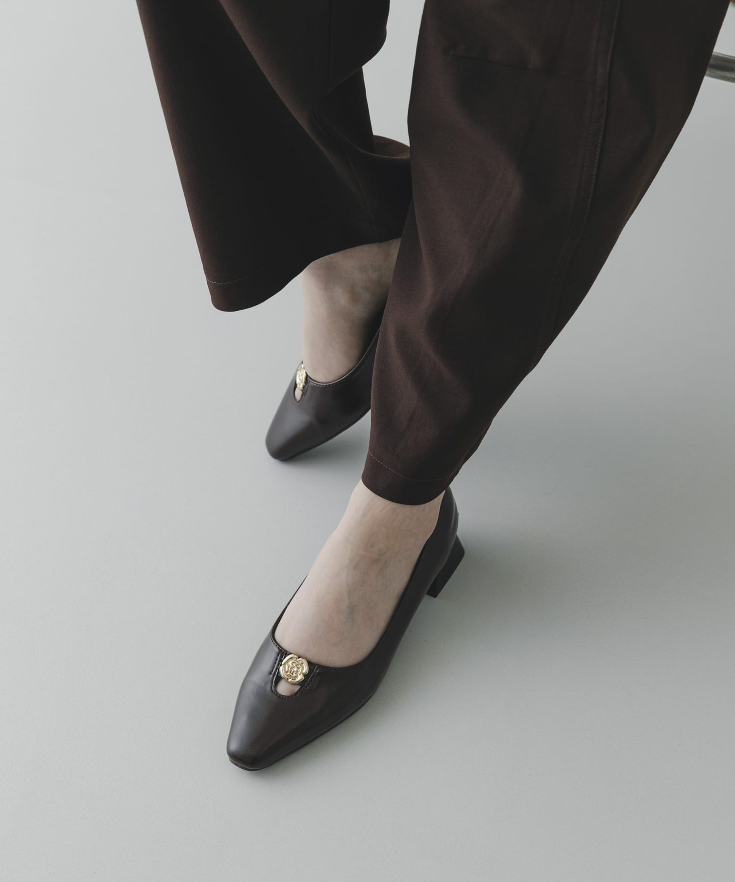 フラワーモチーフ3センチヒールパンプス(22.5 BLACK): シューズ｜URBAN