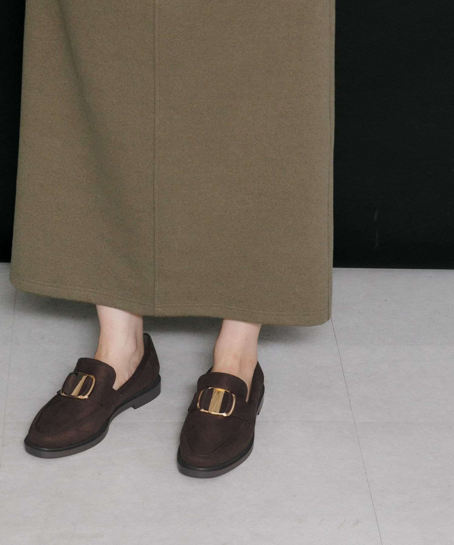 ビッグバックルローファー BROWN/S 22.5
