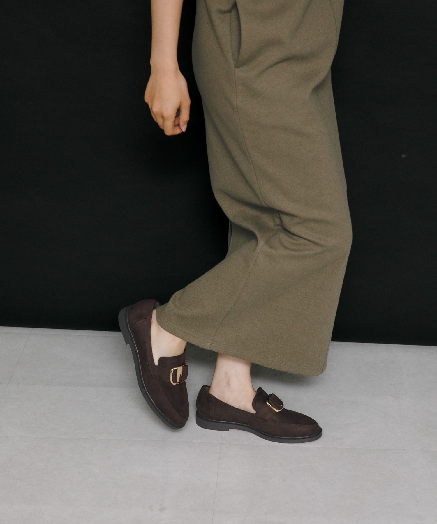ビッグバックルローファー BROWN/S 22.5