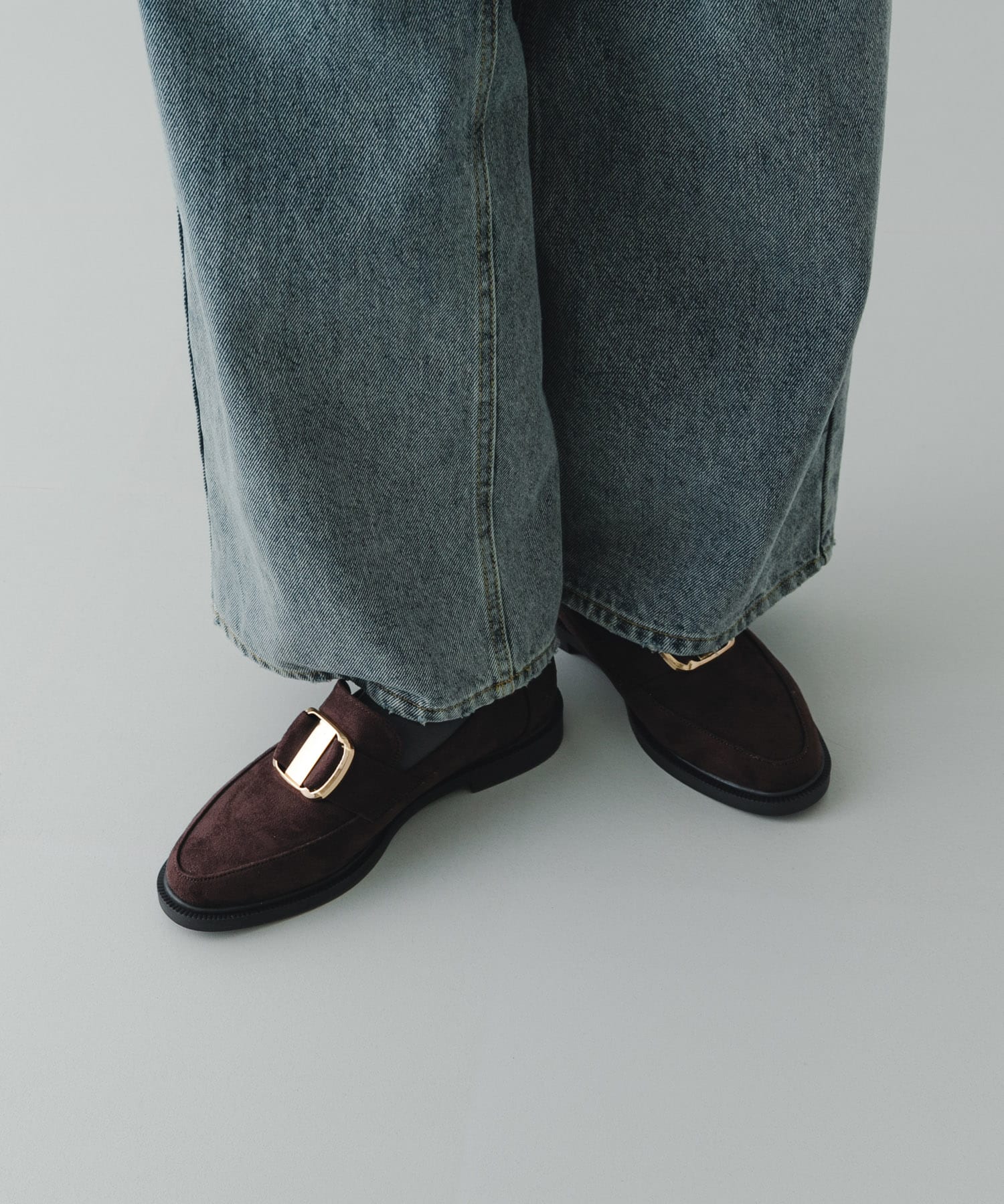 ビッグバックルローファー BROWN/S 22.5