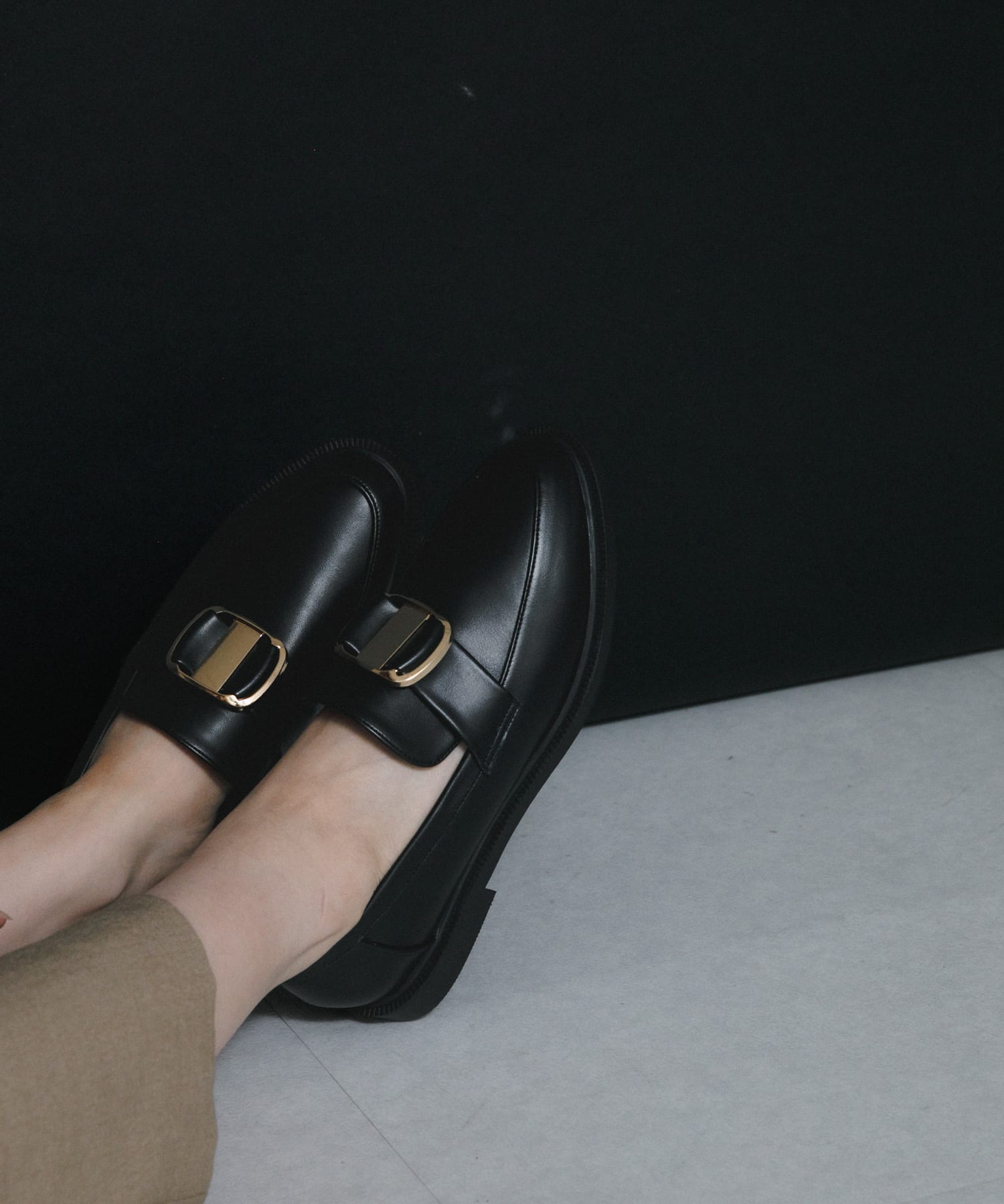 ビッグバックルローファー BLACK 22.5