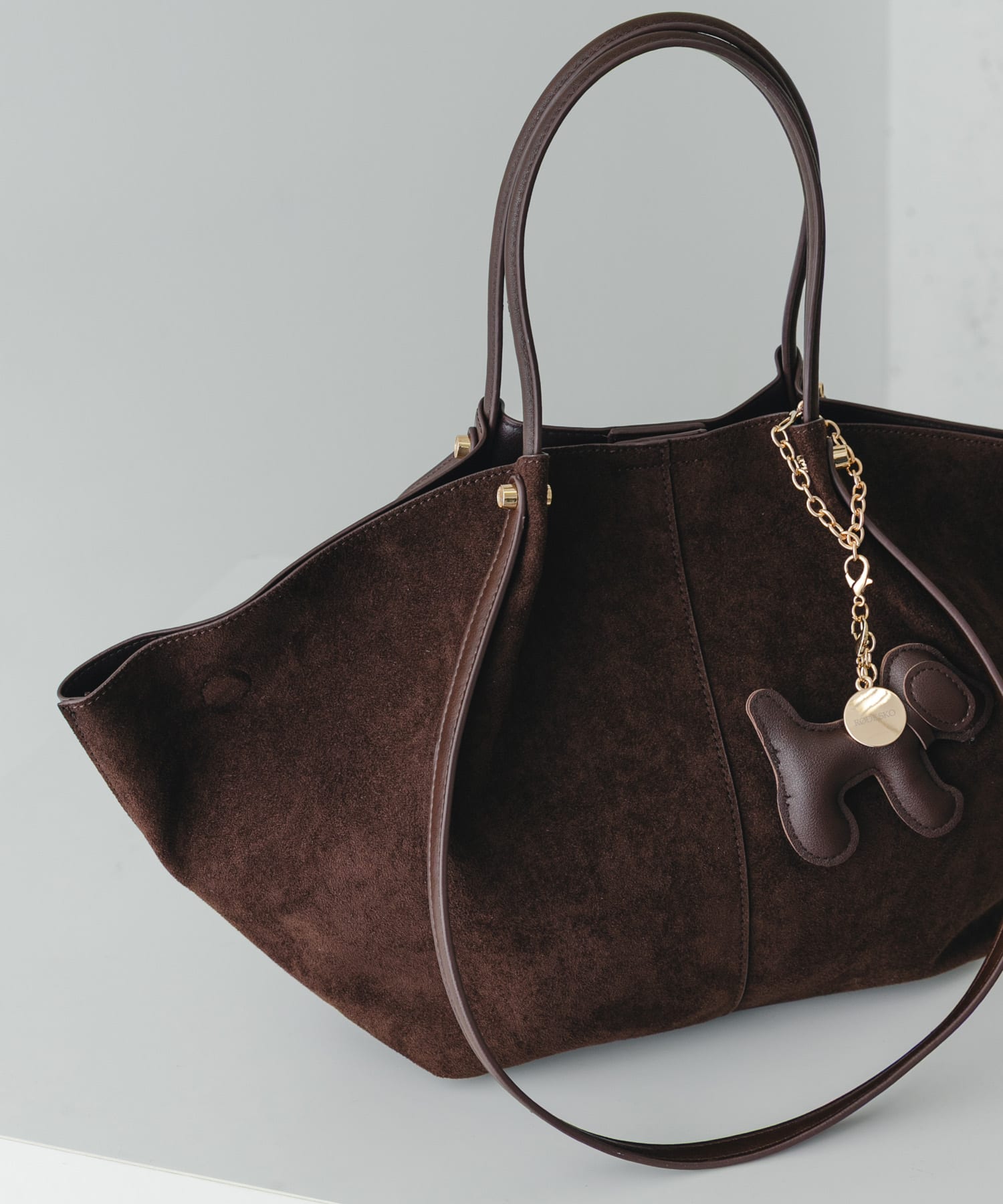 チャームセット2WAYトートバッグ DARK BROWN One