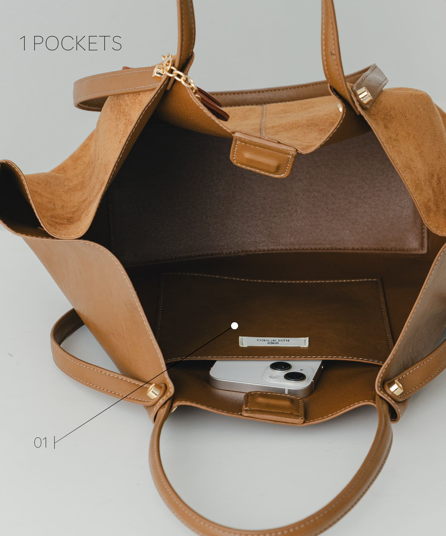 チャームセット2WAYトートバッグ CAMEL One