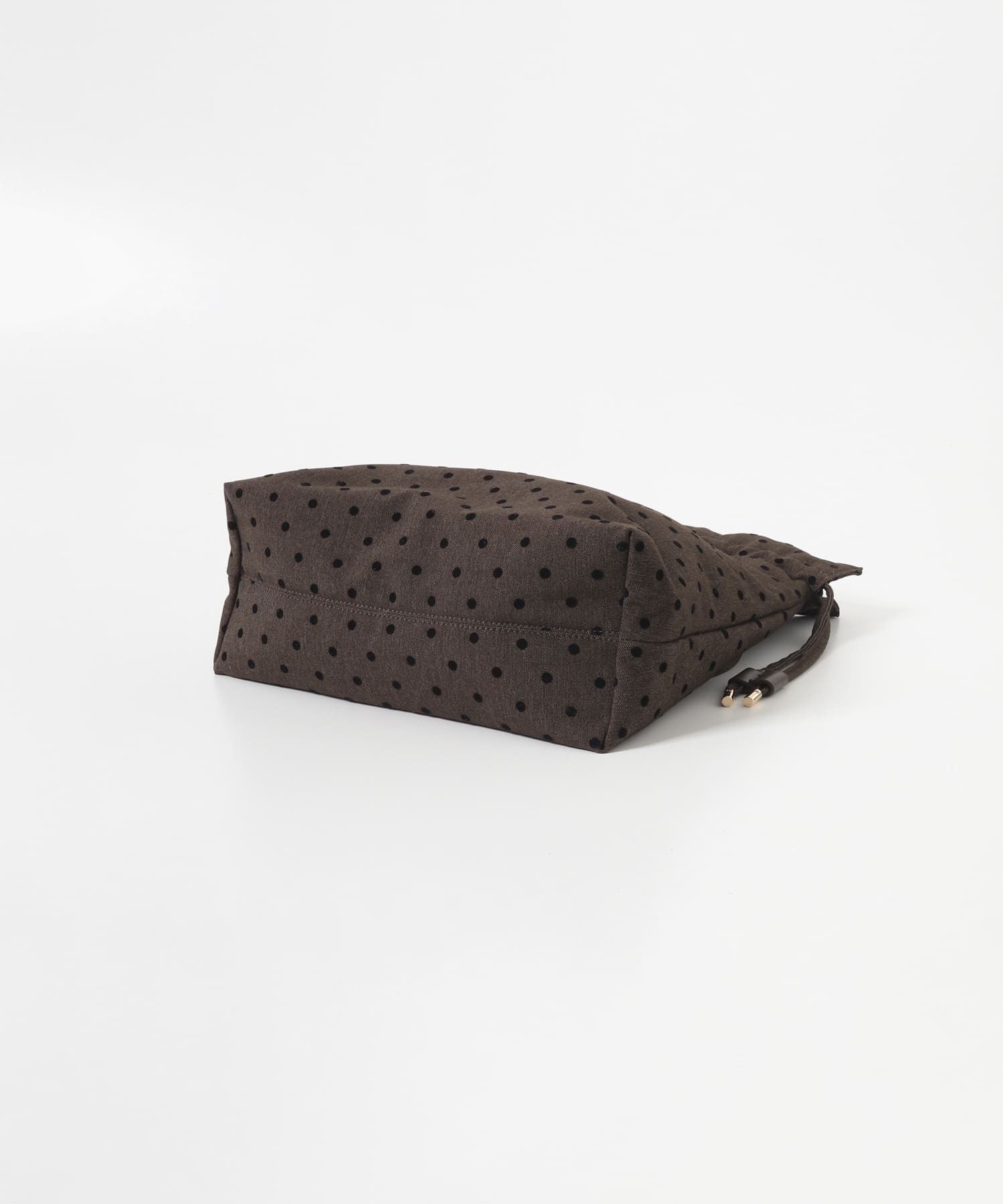 フロッキードットキンチャクトートバッグ BROWN One