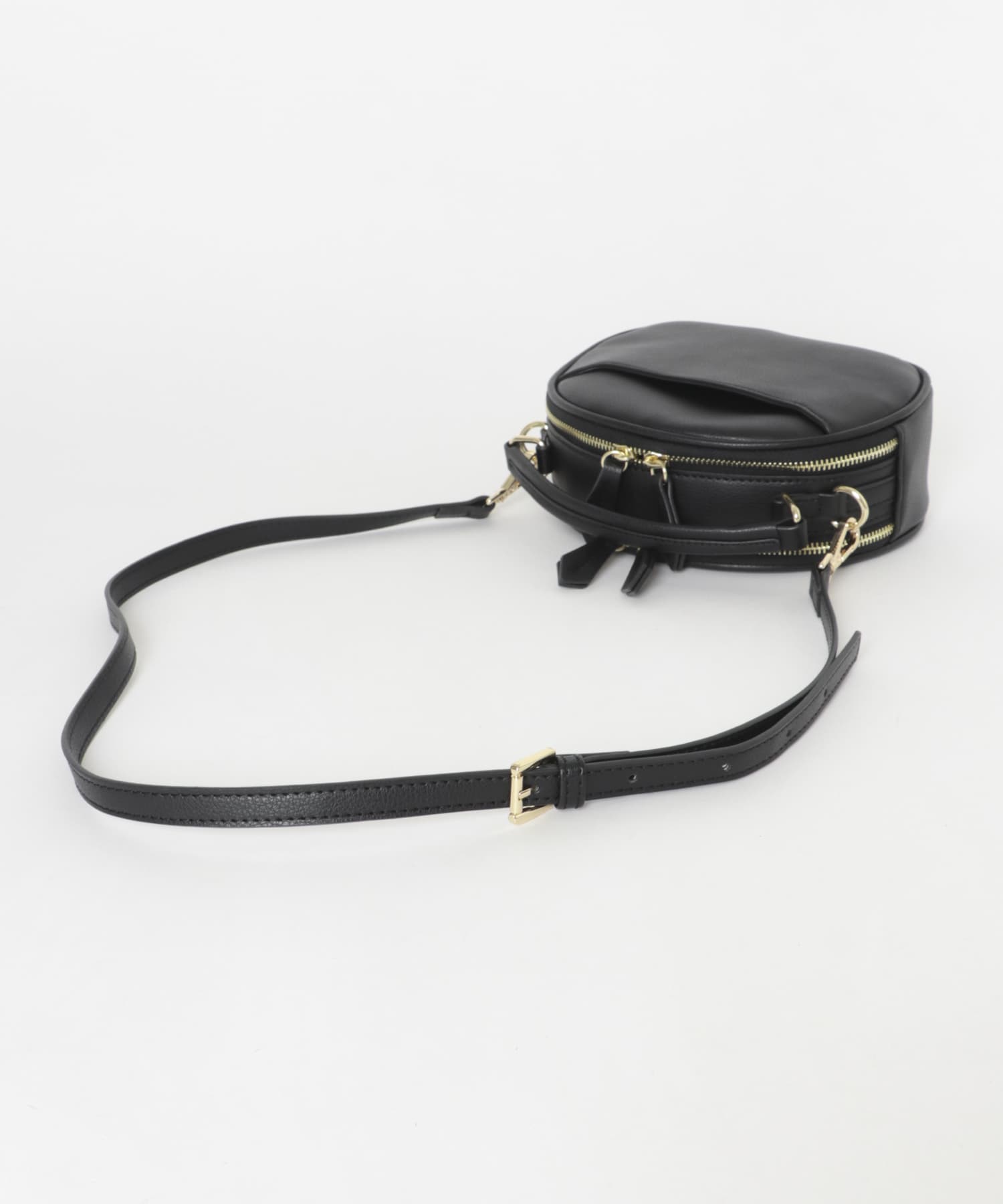 ラウンドミニショルダーバッグ BLACK One