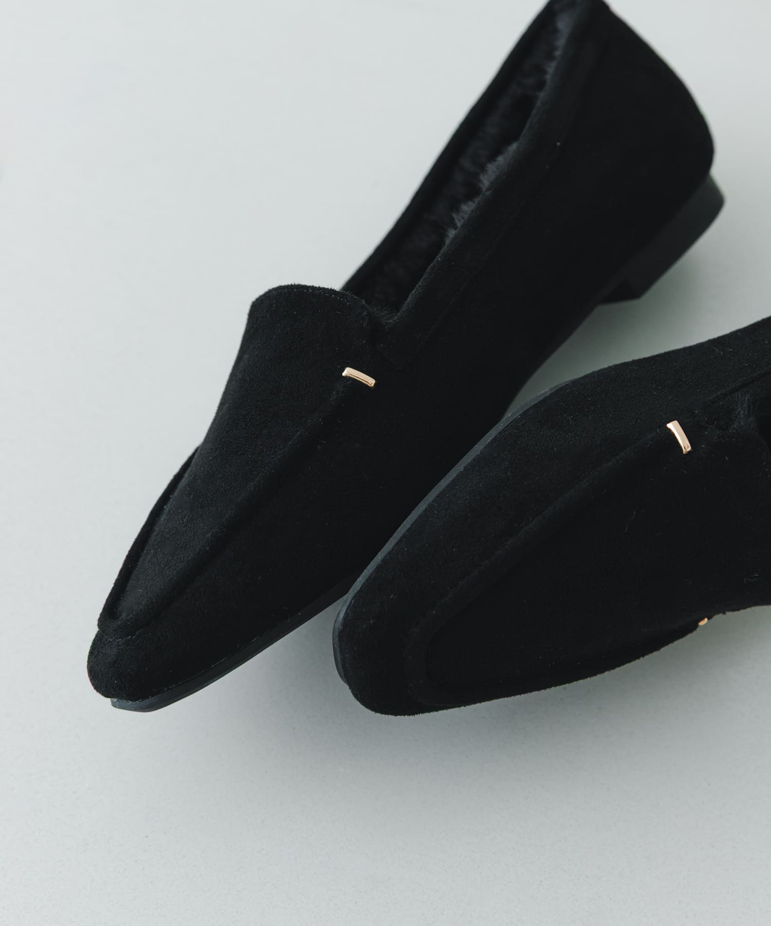 撥水プチメタルフラッフィーシューズ BLACK 36