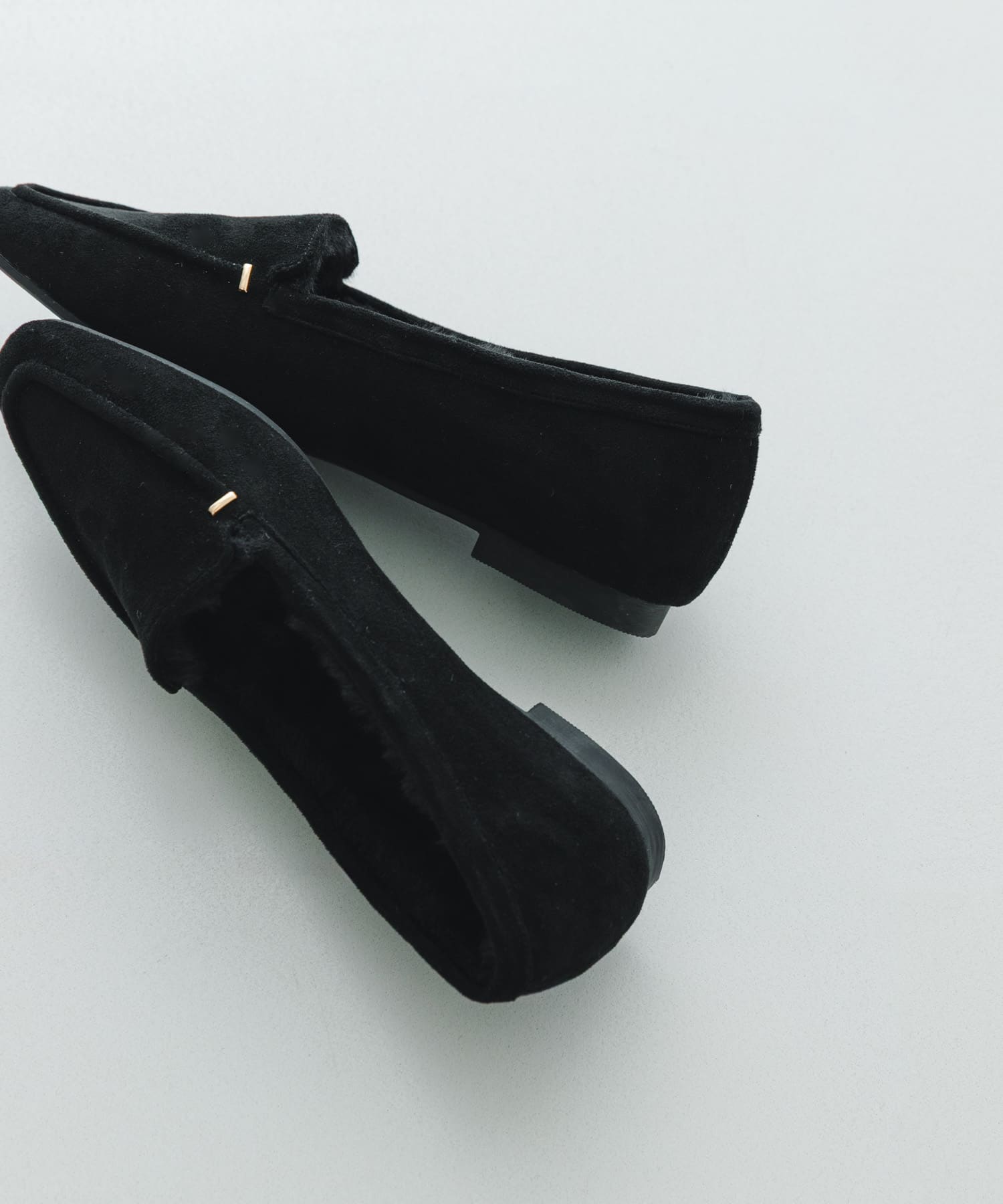 撥水プチメタルフラッフィーシューズ BLACK 36