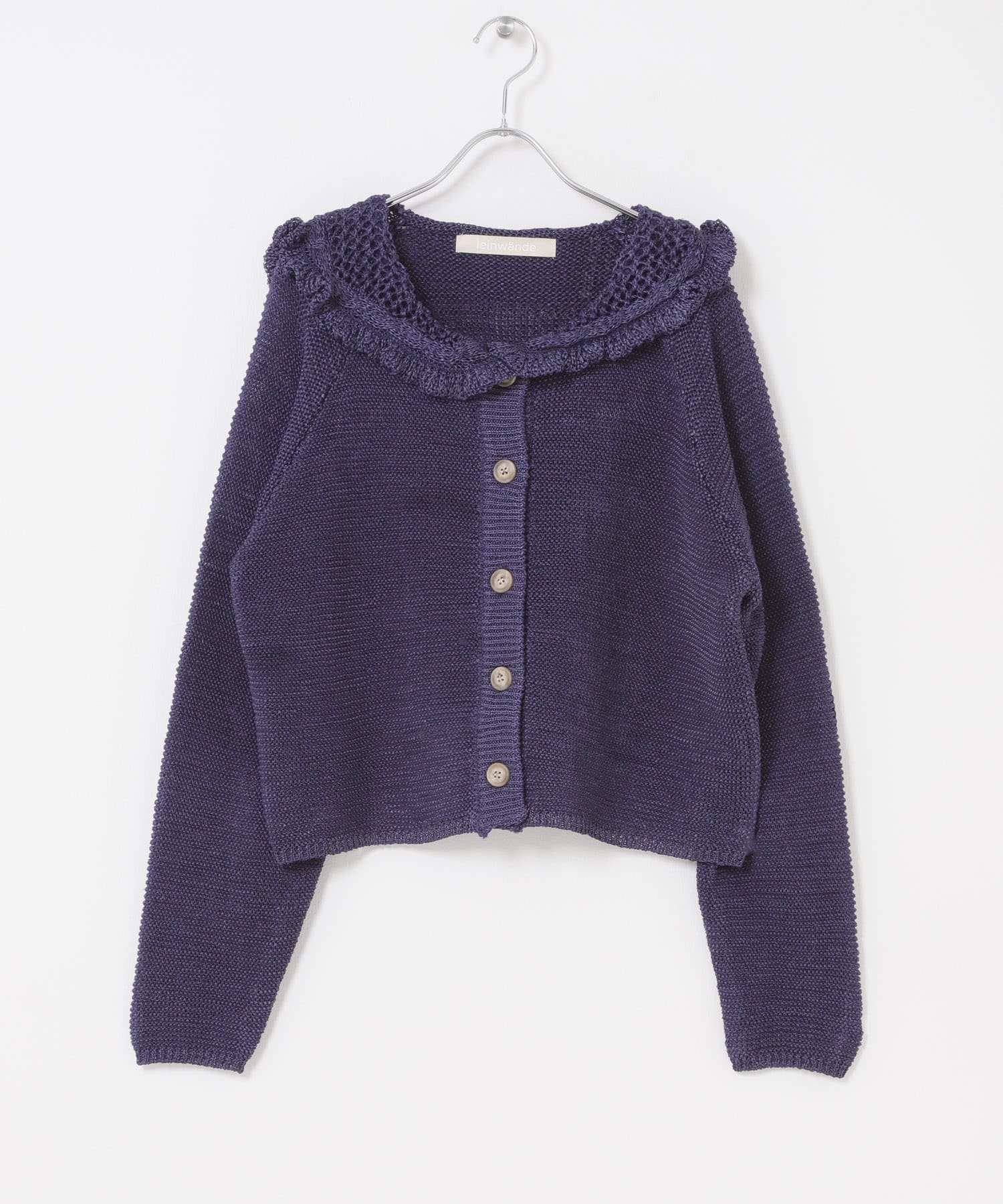 leinwande　SAILOR CROCHET CARDIGAN NAVY Free