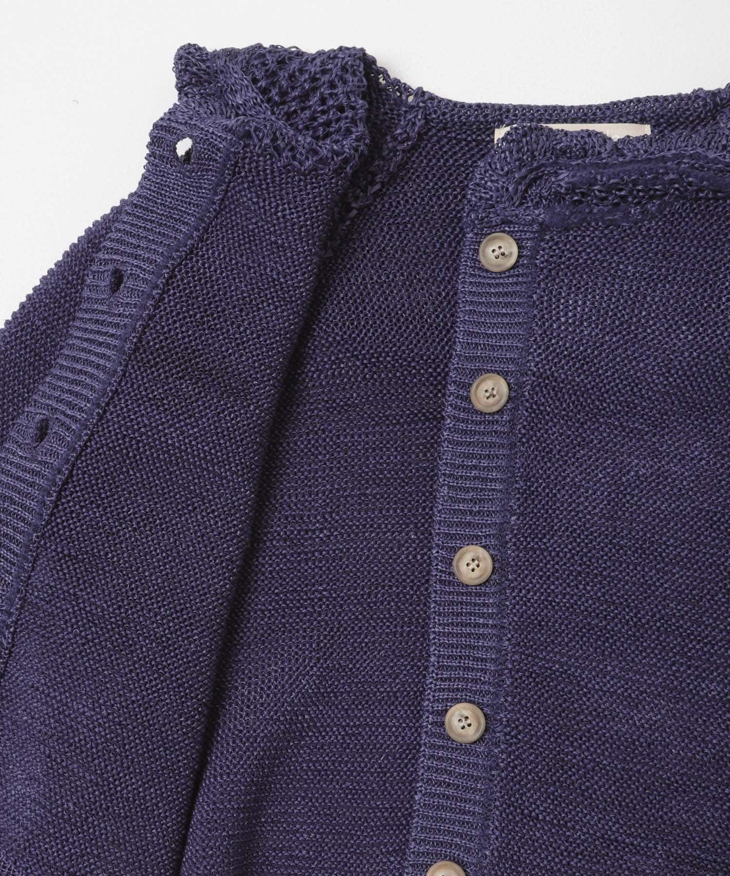 leinwande　SAILOR CROCHET CARDIGAN NAVY Free