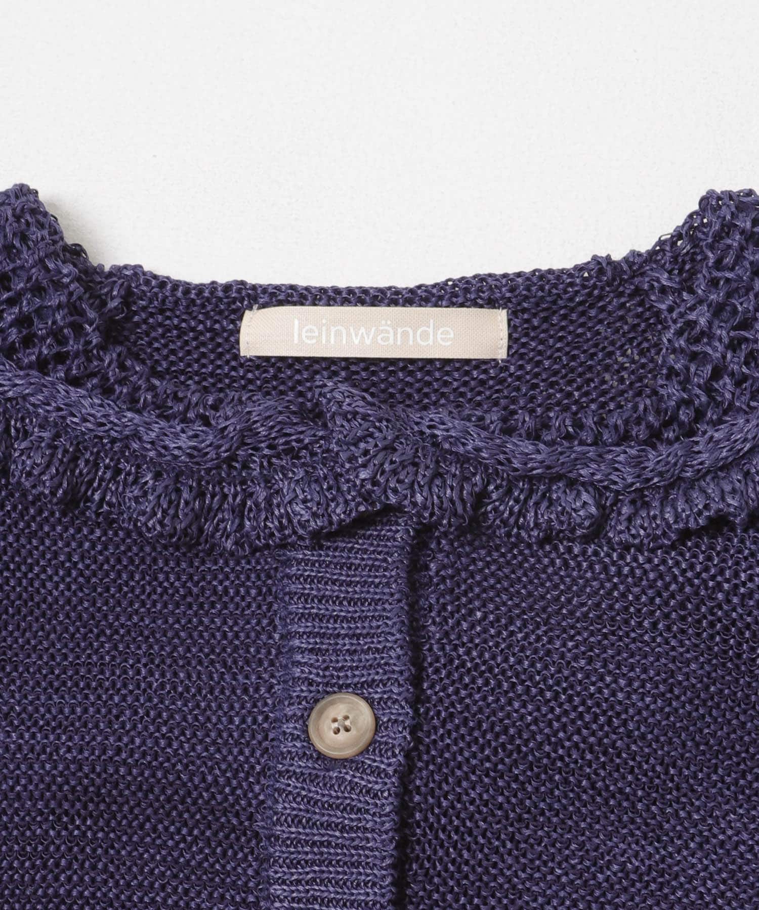 leinwande　SAILOR CROCHET CARDIGAN NAVY Free