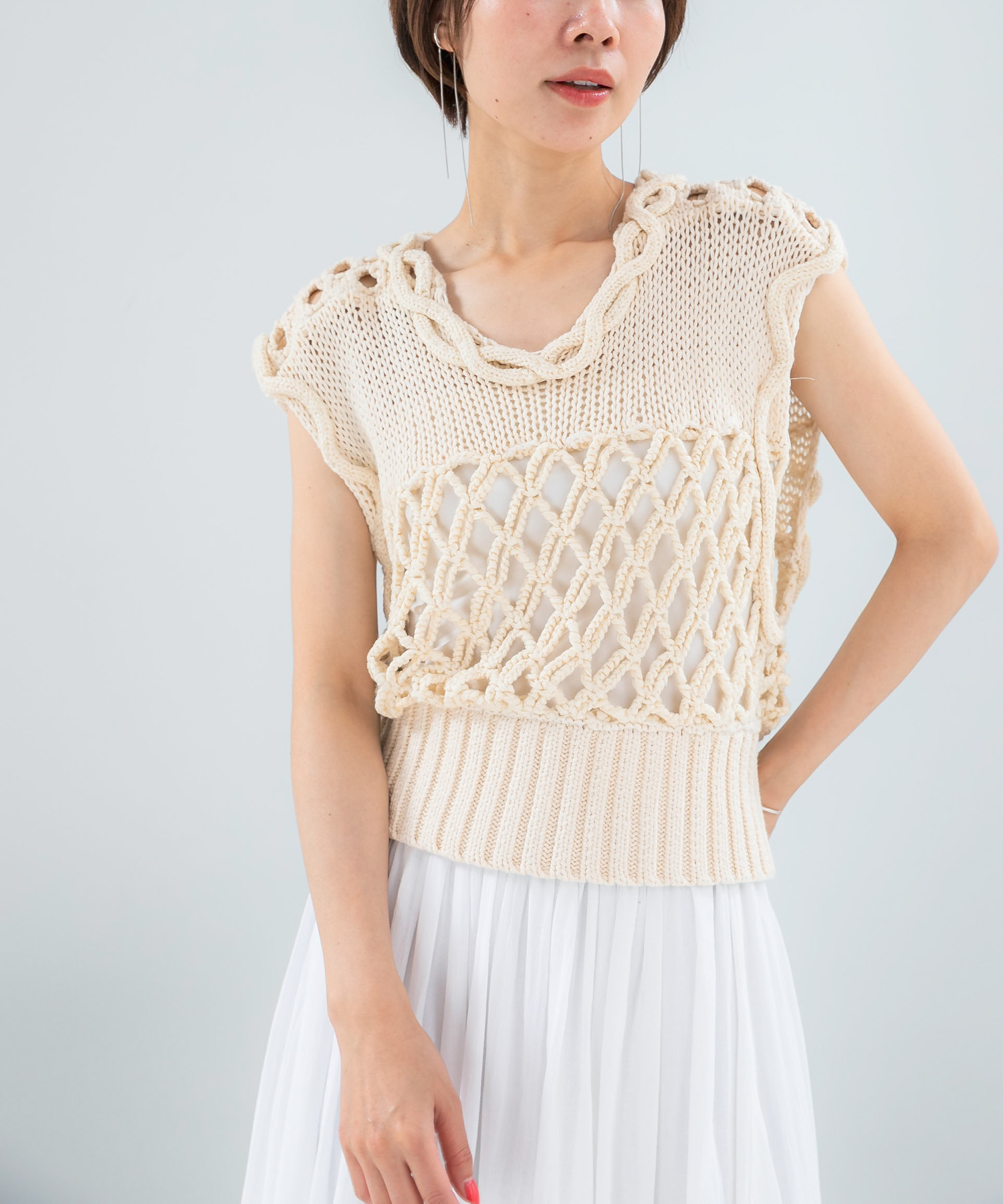 leinwande　MIX YARN CROCHET TOPS