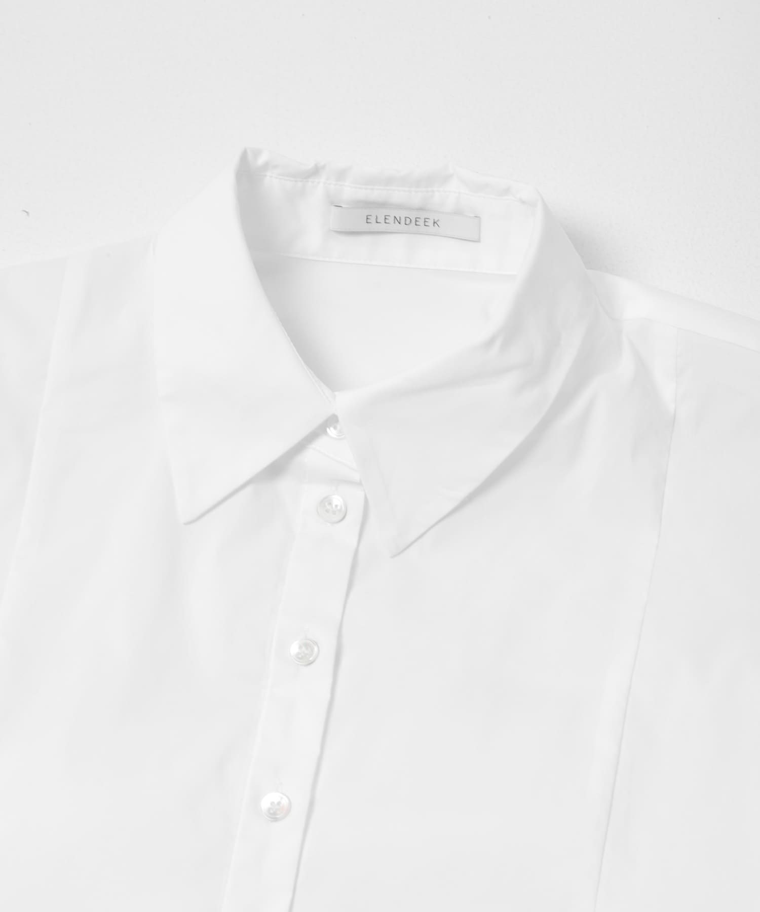 ELENDEEK　PLEATS LAYERED SHIRTS O.WHT Free