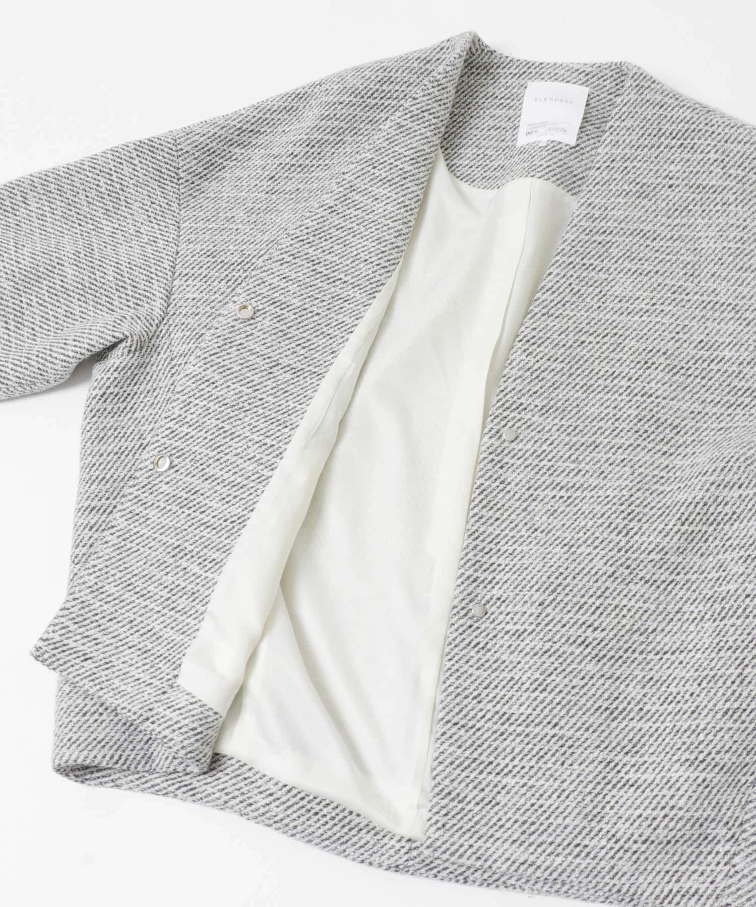 ELENDEEK　TWEED FORM SHORT COAT MIX Free