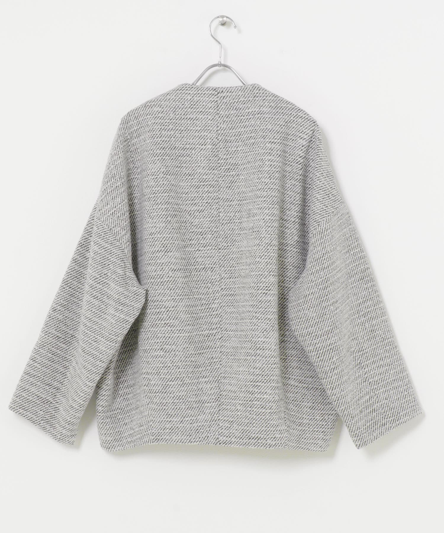 ELENDEEK　TWEED FORM SHORT COAT MIX Free