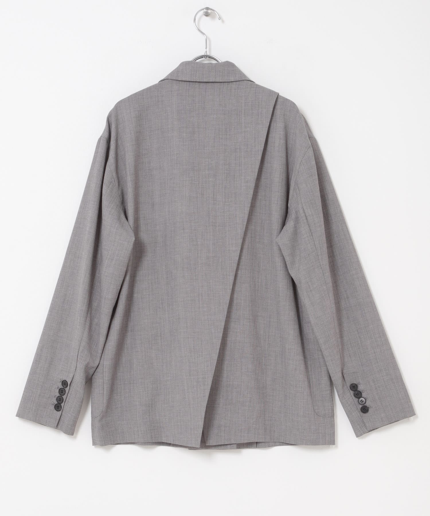 ELENDEEK　BACK CROSS TAILORED JACKET GRY Free