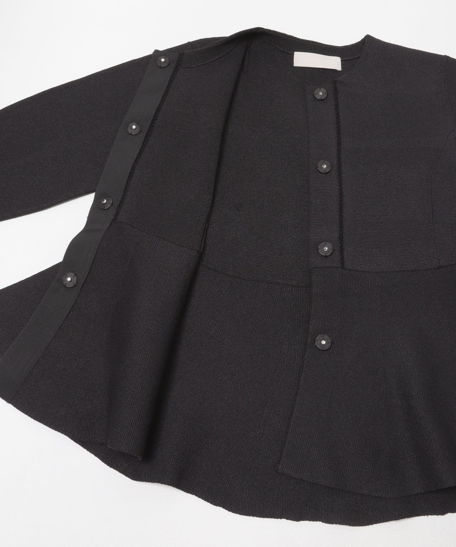 MARILYN MOON　PAPER KNIT EMBROIDERY JACKET BLACK Free