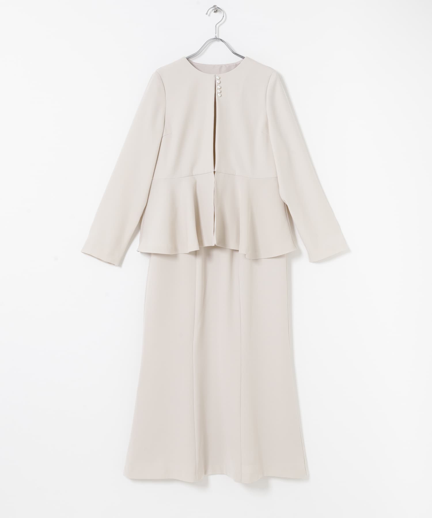 kaene　フレアジャケットセットワンピース beige M