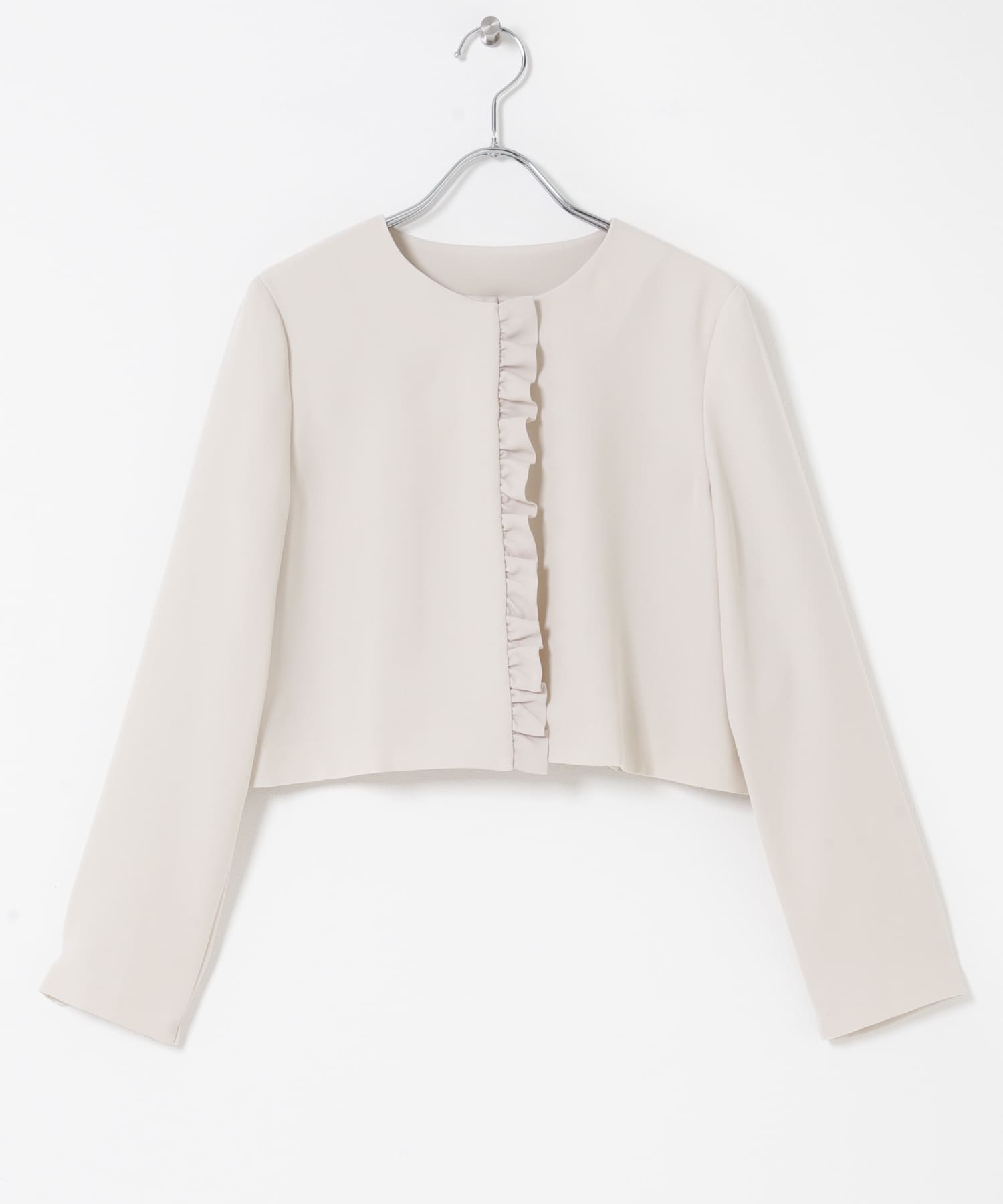 kaene　シフォンフリルジャケット beige M