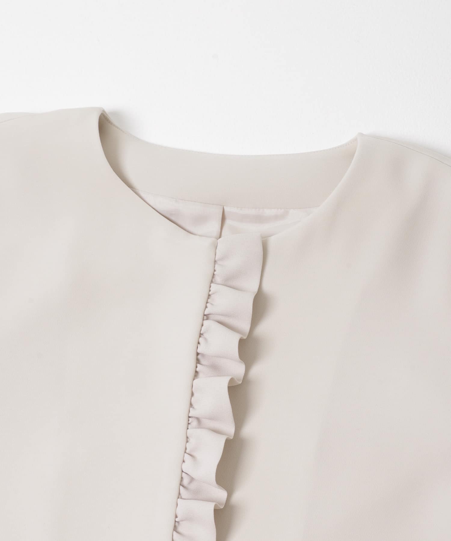 kaene　シフォンフリルジャケット beige M
