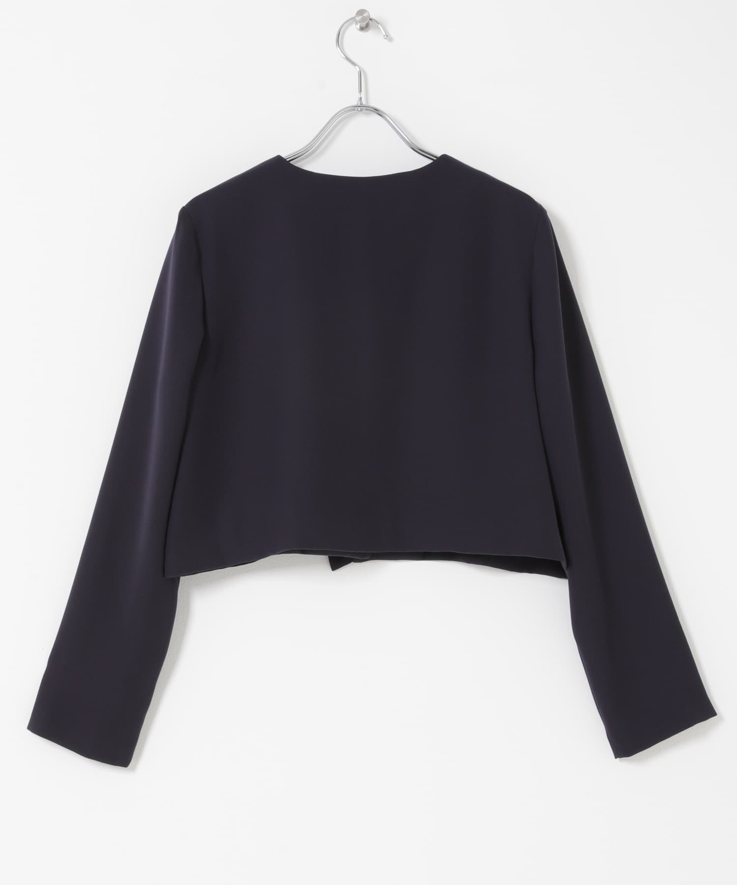 kaene　シフォンフリルジャケット navy M