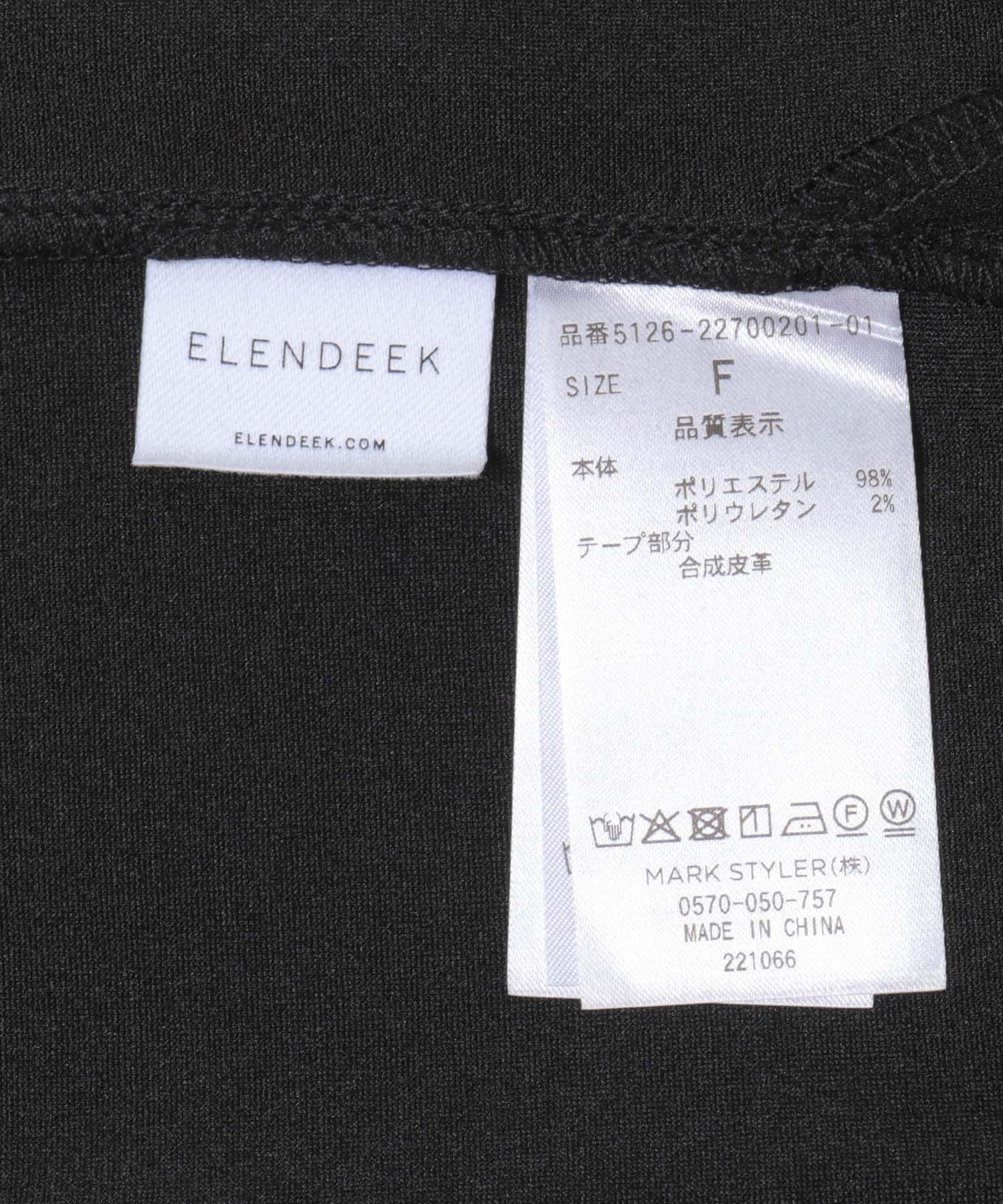 ELENDEEK　OFF NECK CUT AND SEWN BLK Free