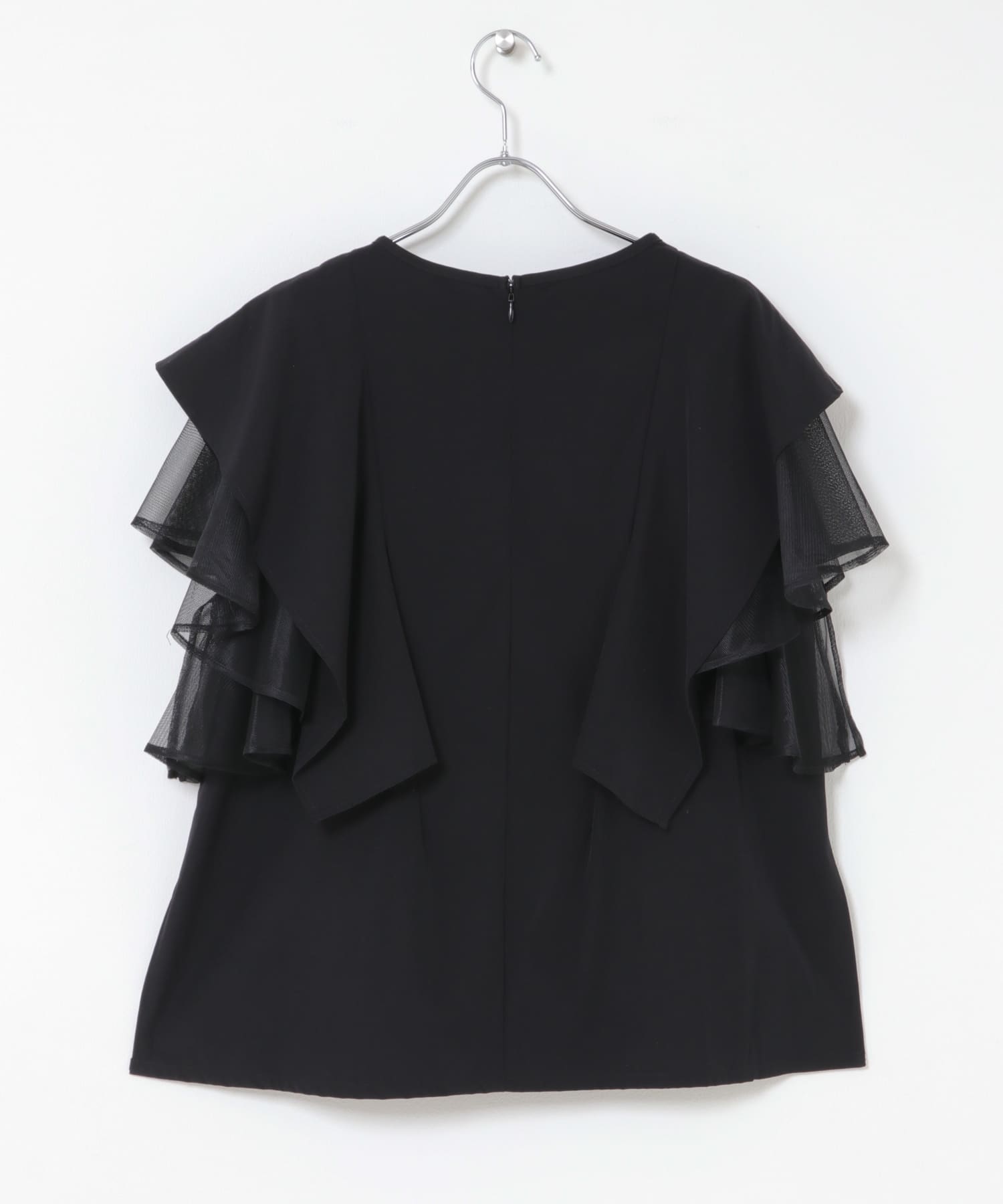 ELENDEEK　MESH LAYERED SLEEVE BLOUSE BLK Free