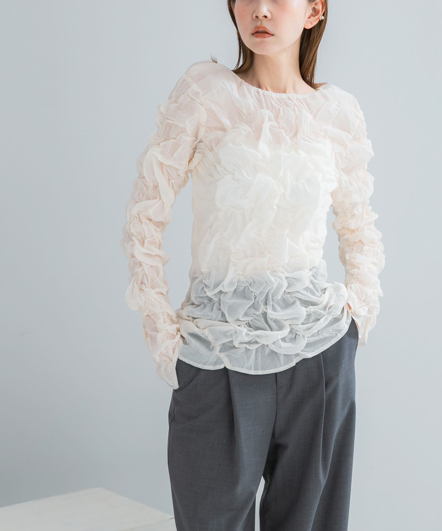 Mewl　シャーリング トップス