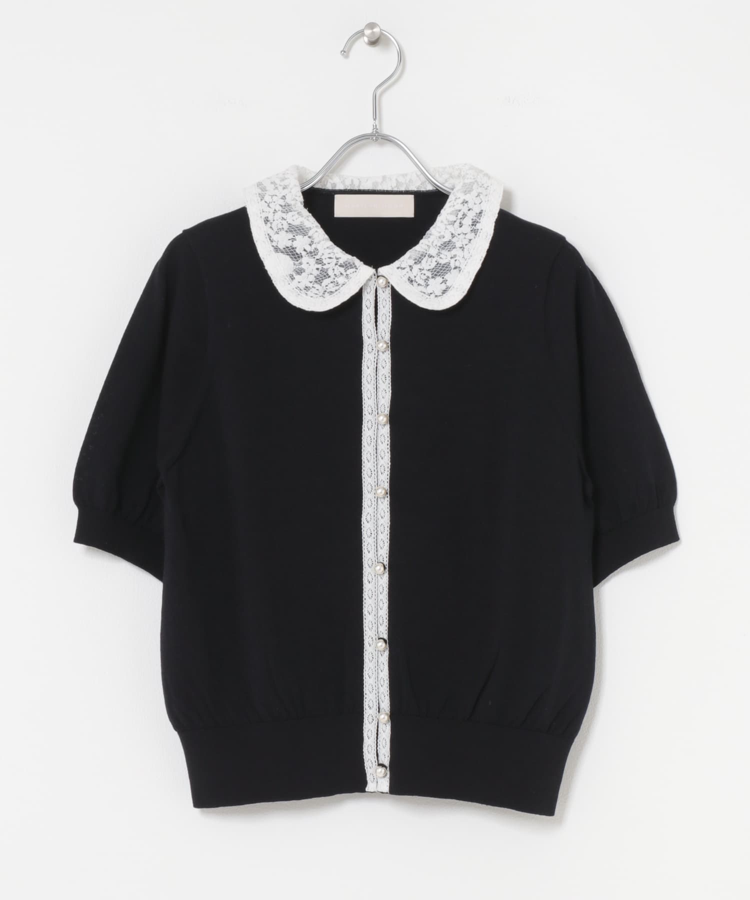 MARILYN MOON　LACE COLOR KNIT CARDIGAN