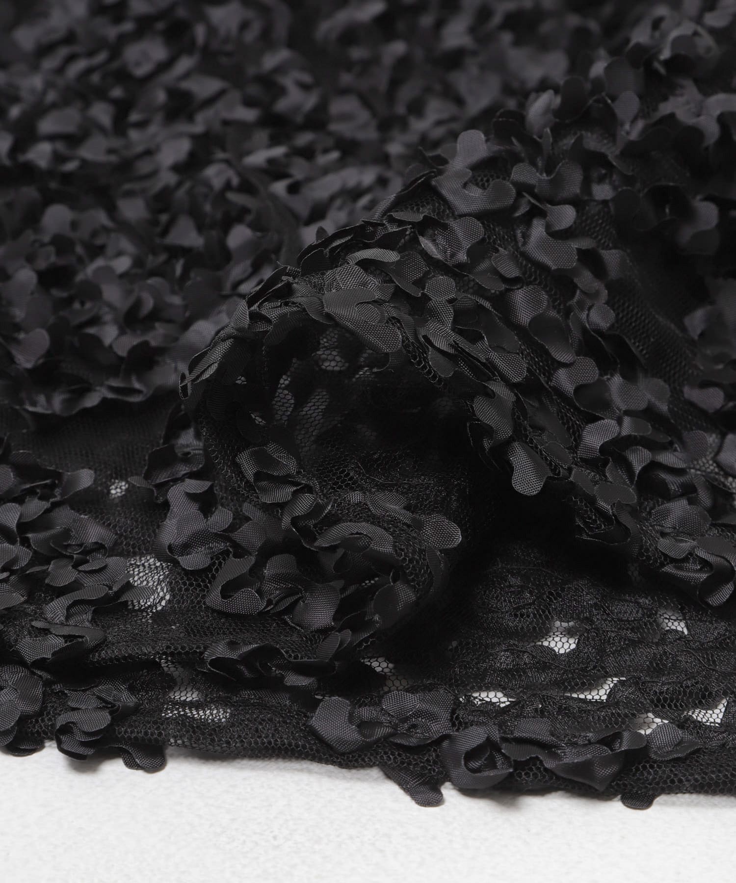 Torrazzo Donna　FLOWER LACE A-LINE TOP BLACK Free