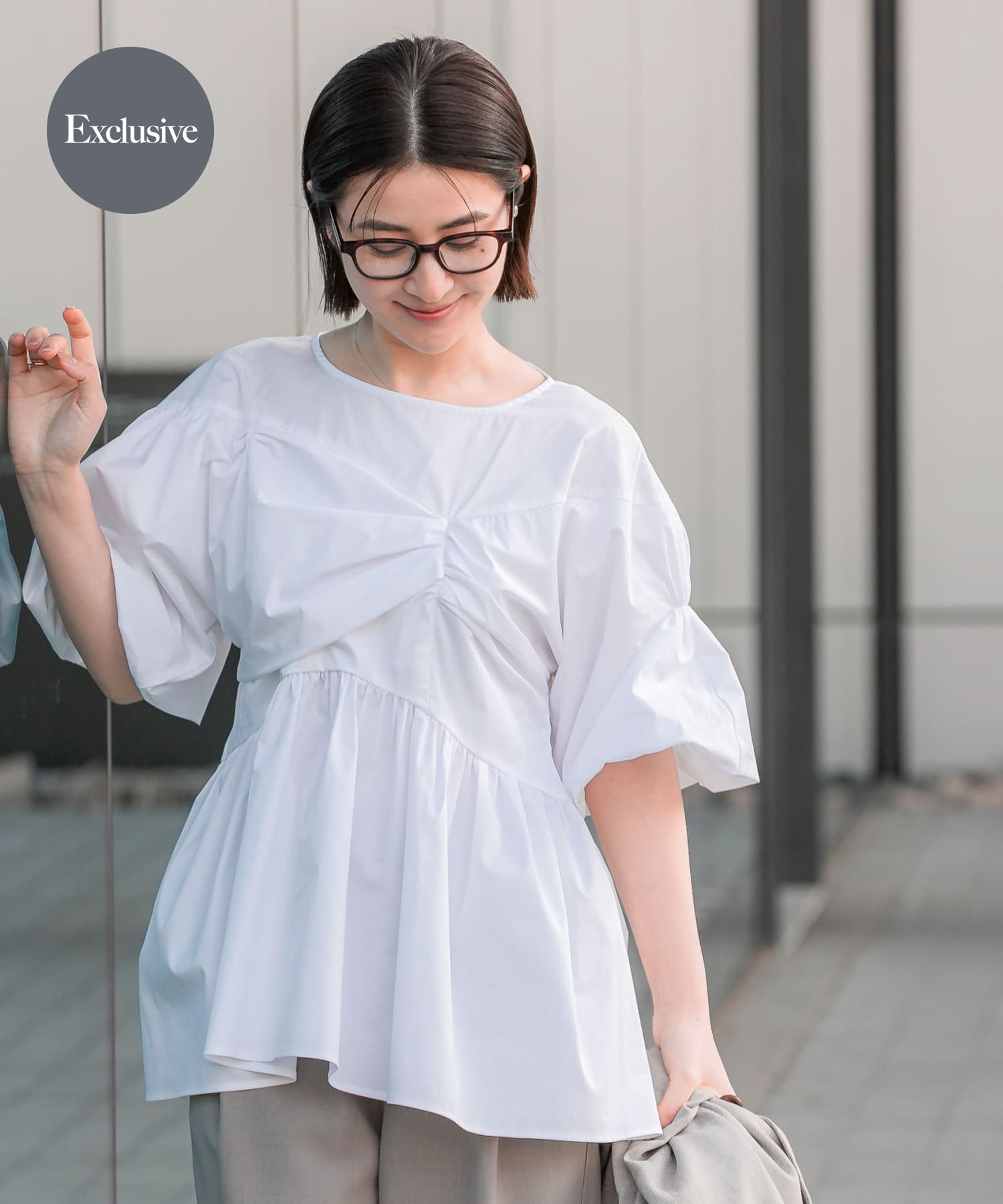 『別注』ELENDEEK×ROSSO　GATHER BLOUSE