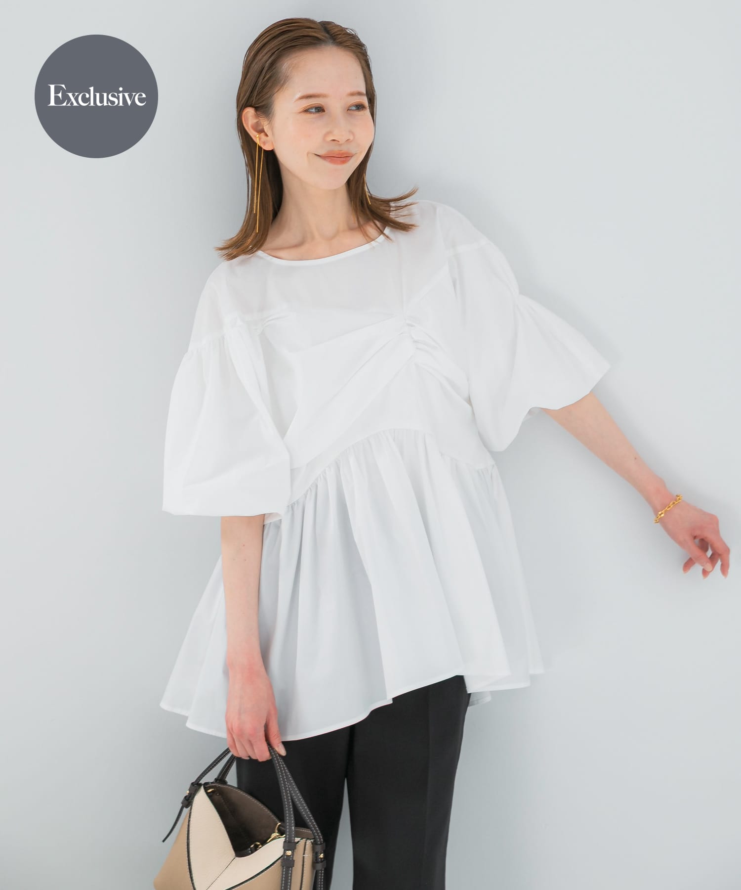 『別注』ELENDEEK×ROSSO　GATHER BLOUSE