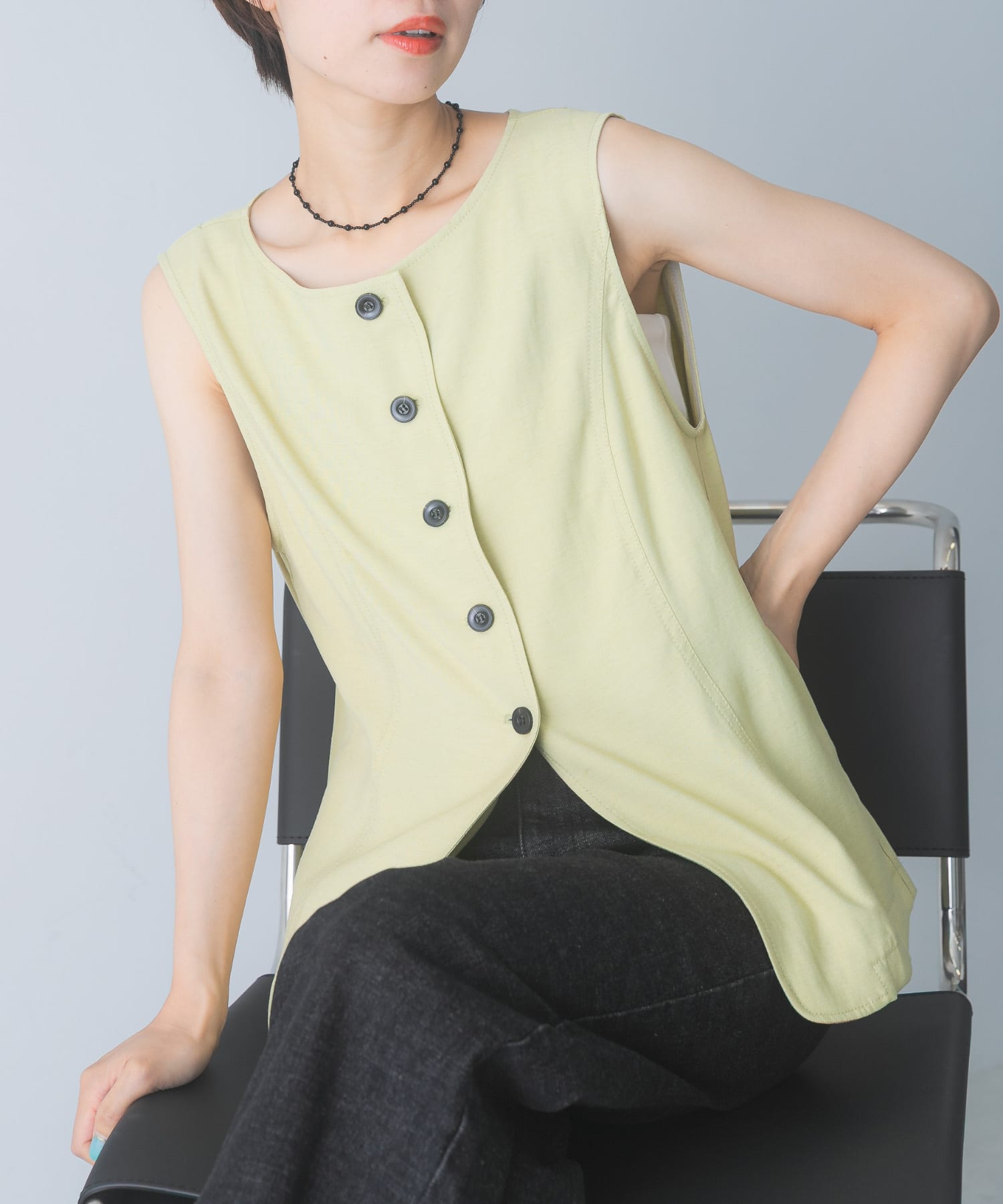 CHIGNON　麻ミックスジレトップス