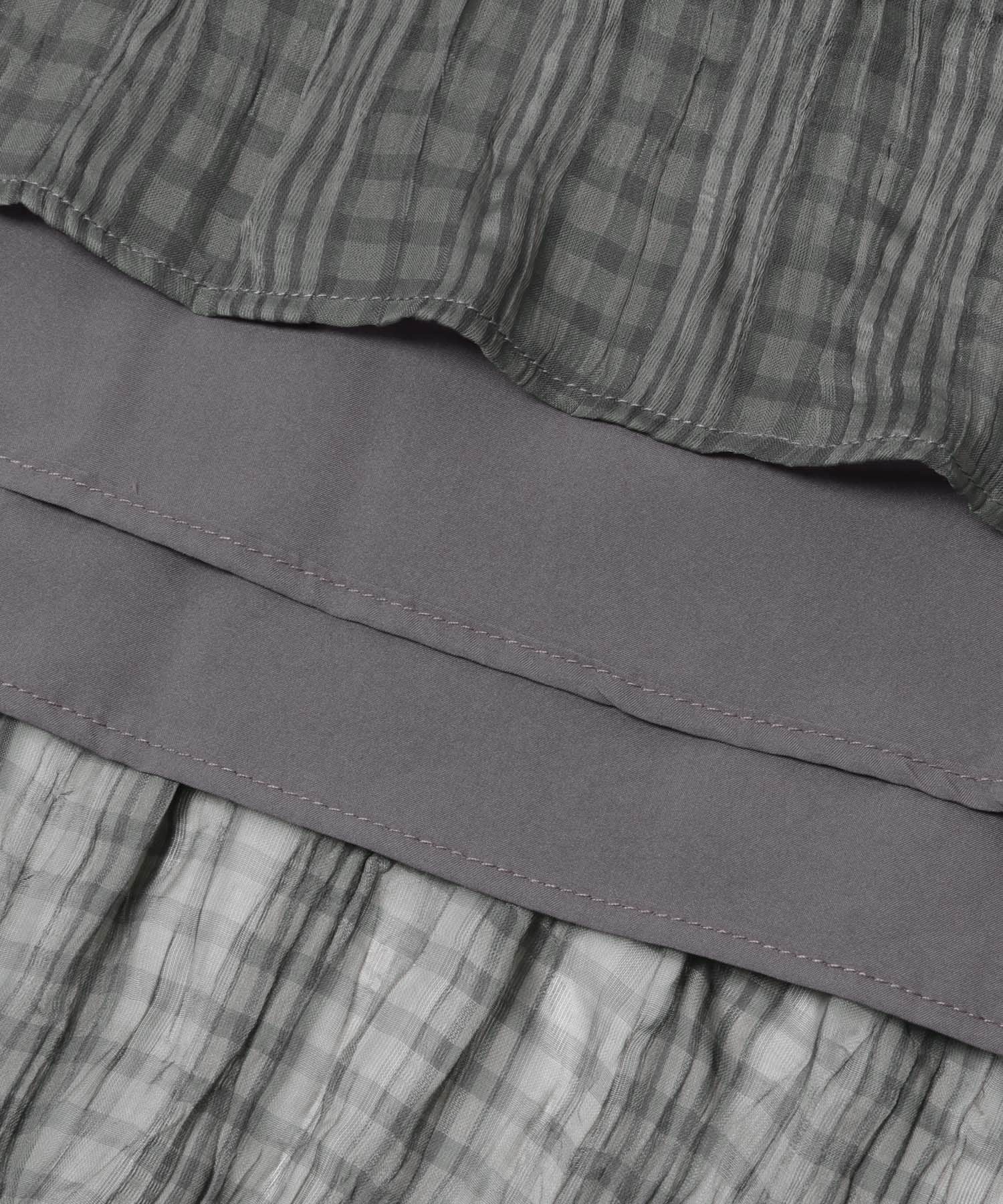 CHIGNON　シアーチェックプリーツスカート CHARCOAL Free