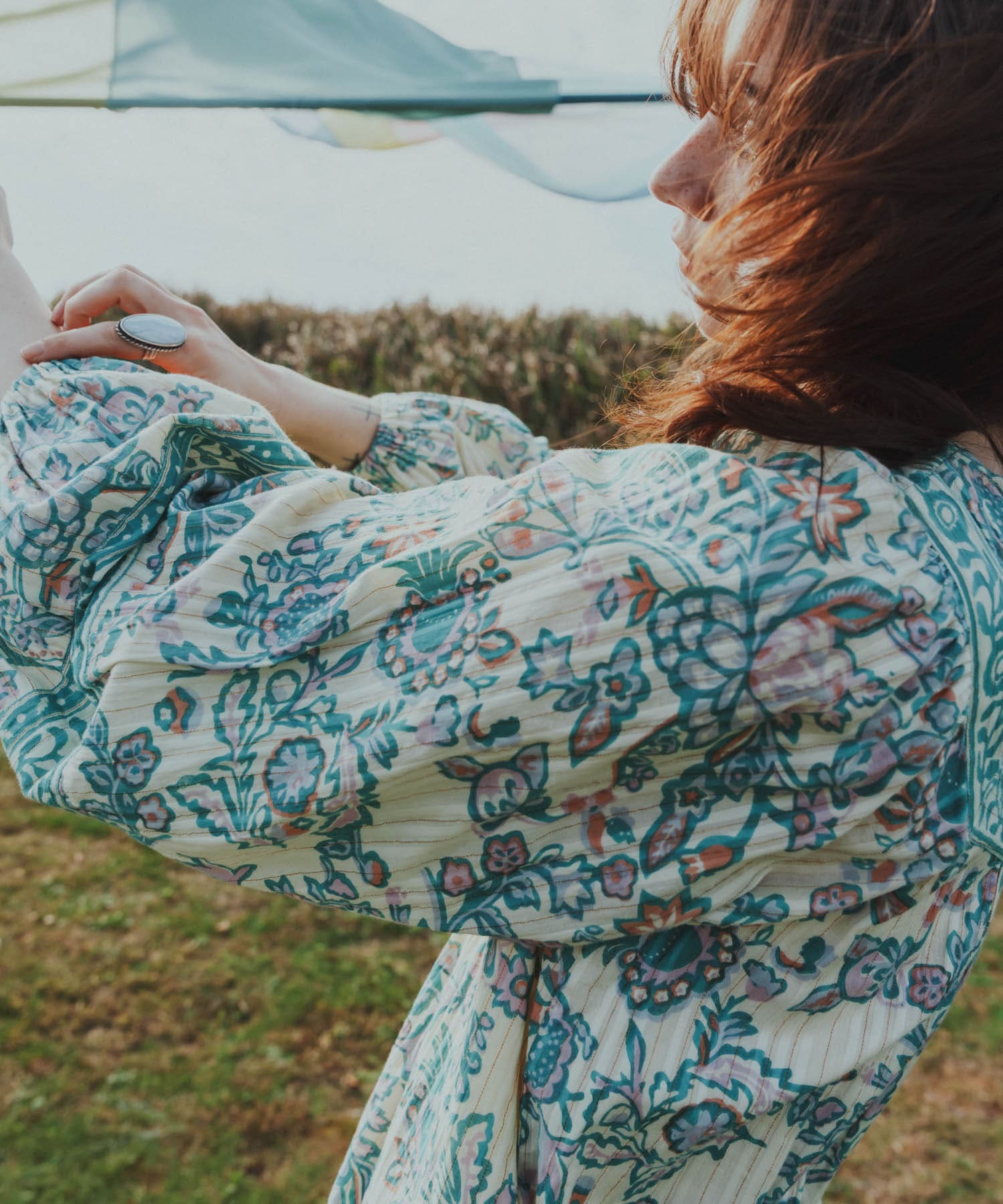 sara mallika　PAISLEY FLOWER PRINT DRESS